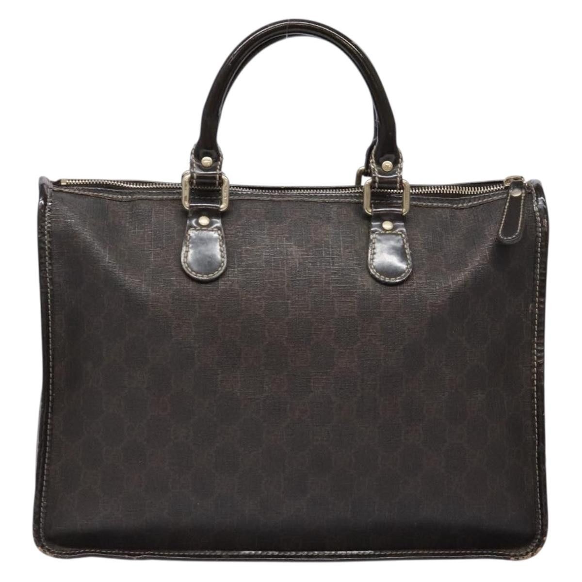 Gucci GUCCI GG Supreme Hand Bag Pvc Leather Gold Dark Brown Size ONE SIZE - 3 Thumbnail