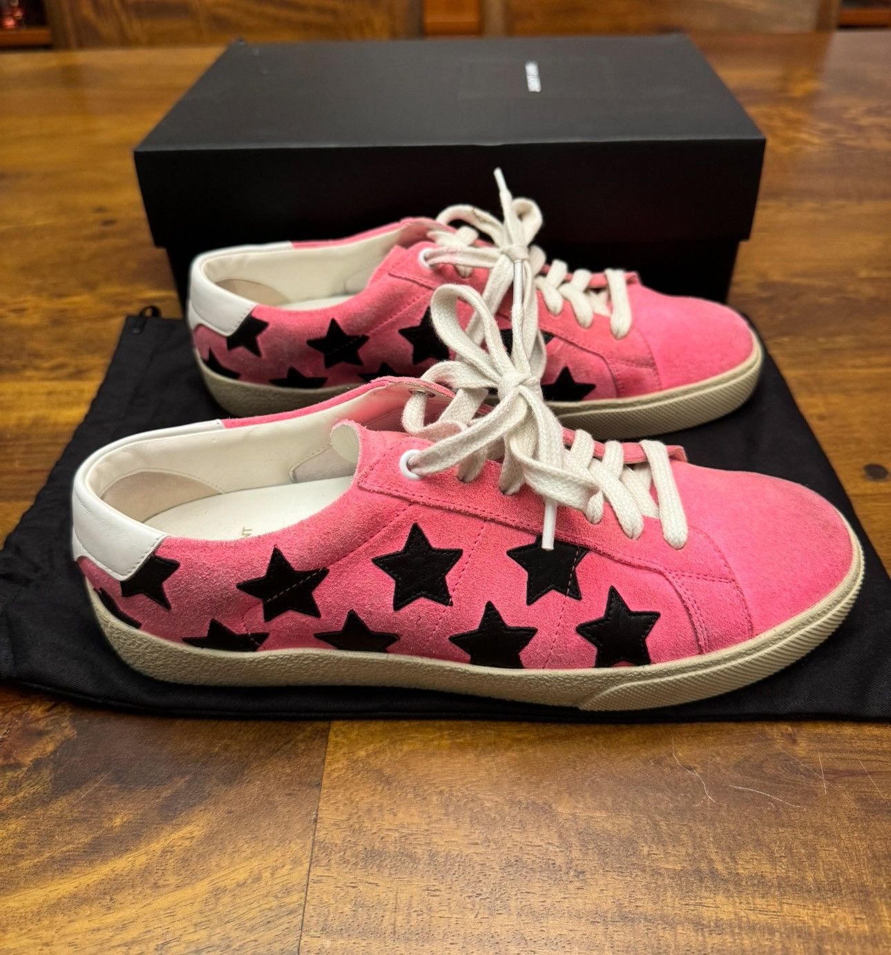 Saint Laurent Paris Saint Laurent SL/06 Star Classic Low Top Pink Sneakers Size US 9.5 / IT 39.5 - 1 Thumbnail