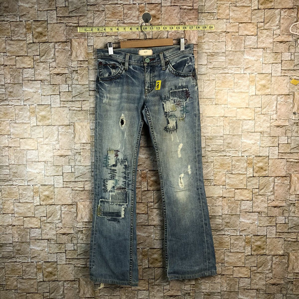 Japanese Brand A:R Blue Distressed ripped patchwork Denim Pants #A957 Size US 28 / EU 44 - 1 Thumbnail