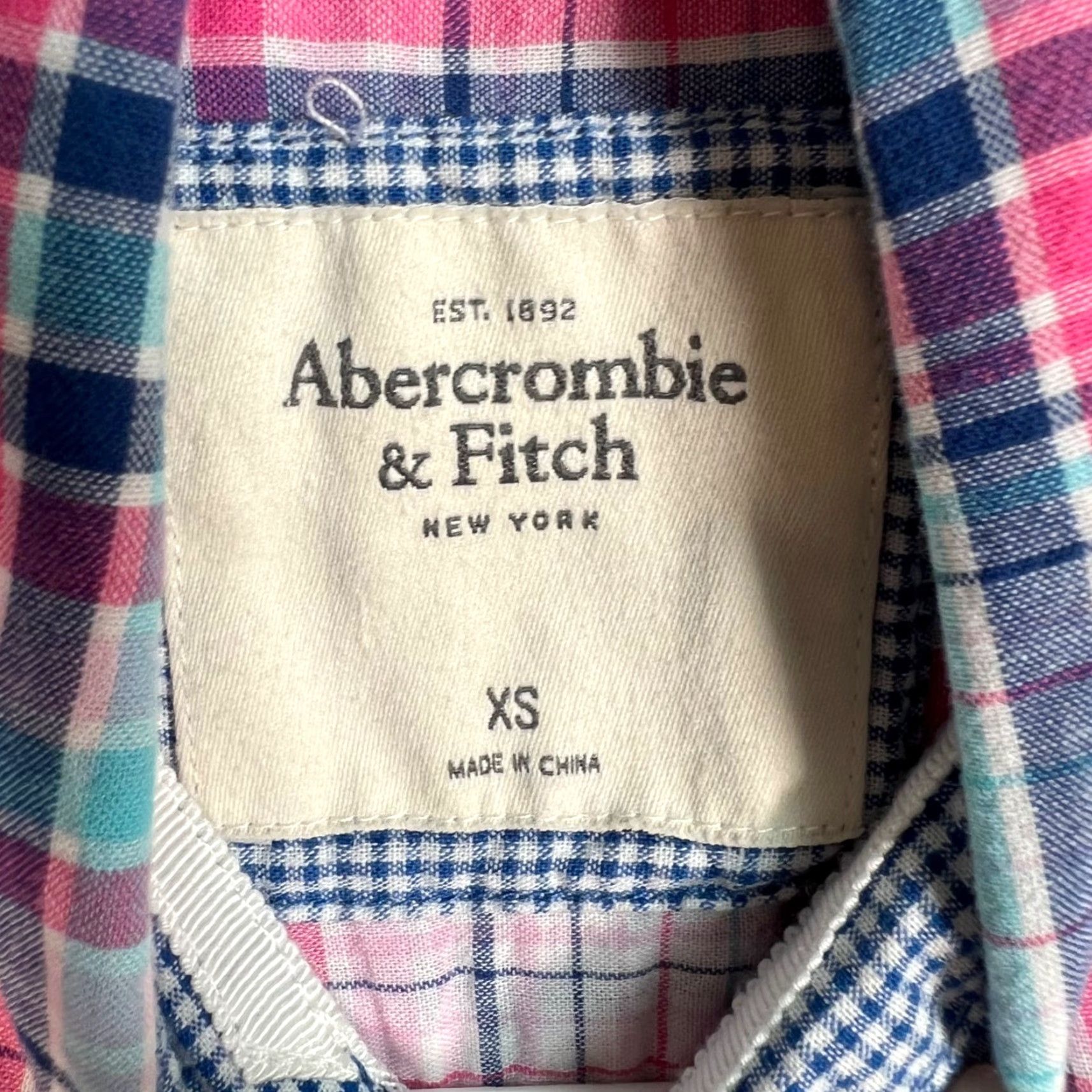 Abercrombie & Fitch Abercrombie & Fitch Womens Plaid Button-Up Shirt Long Sleeve XS Pink Casual Shirt Womens XS Size XS / US 0-2 / IT 36-38 - 3 Thumbnail
