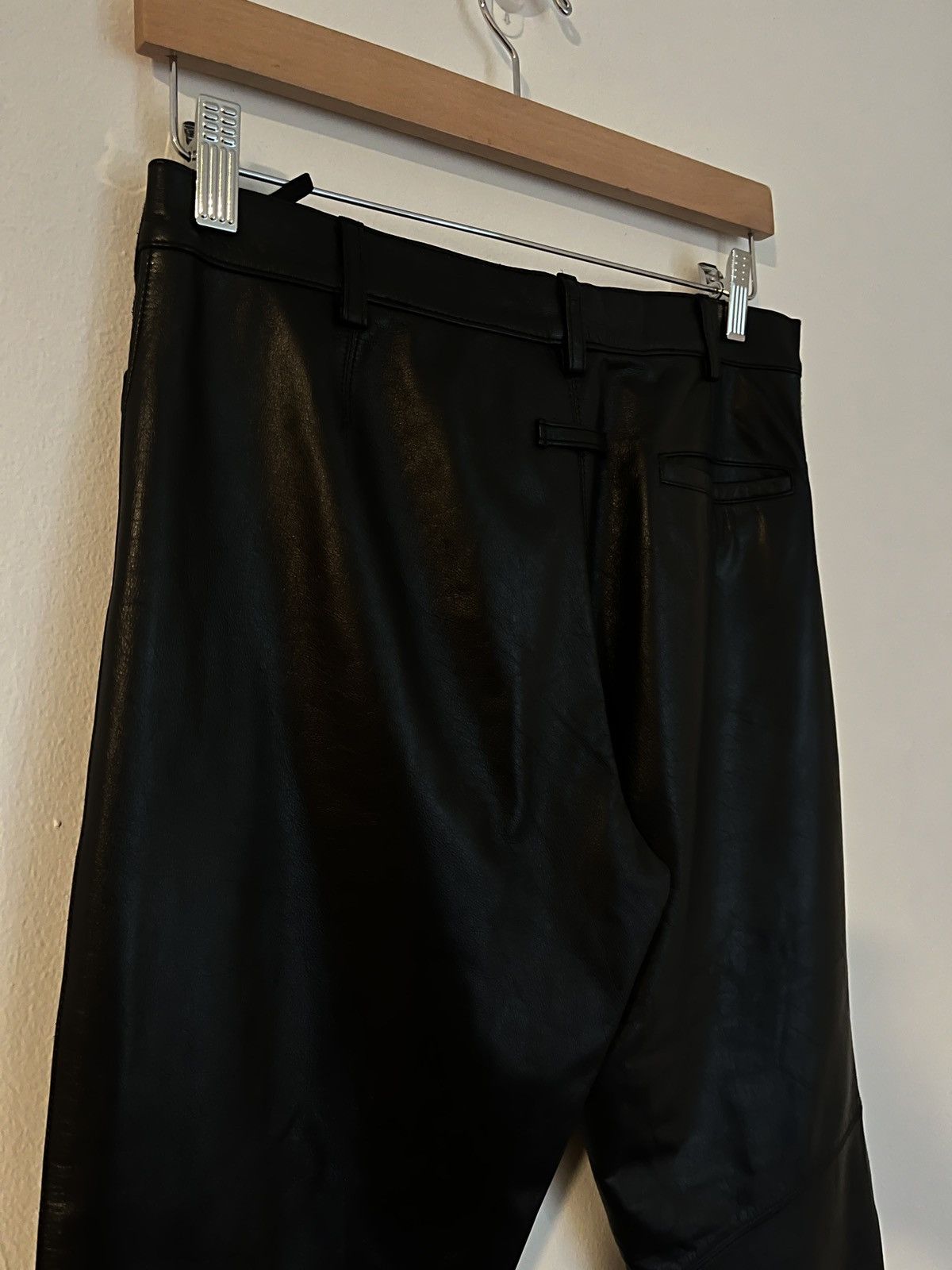 Jean Paul Gaultier Jean Paul Gaultier Leather Pants w/ Suede Stripe AW2002 Size US 30 / EU 46 - 9 Thumbnail