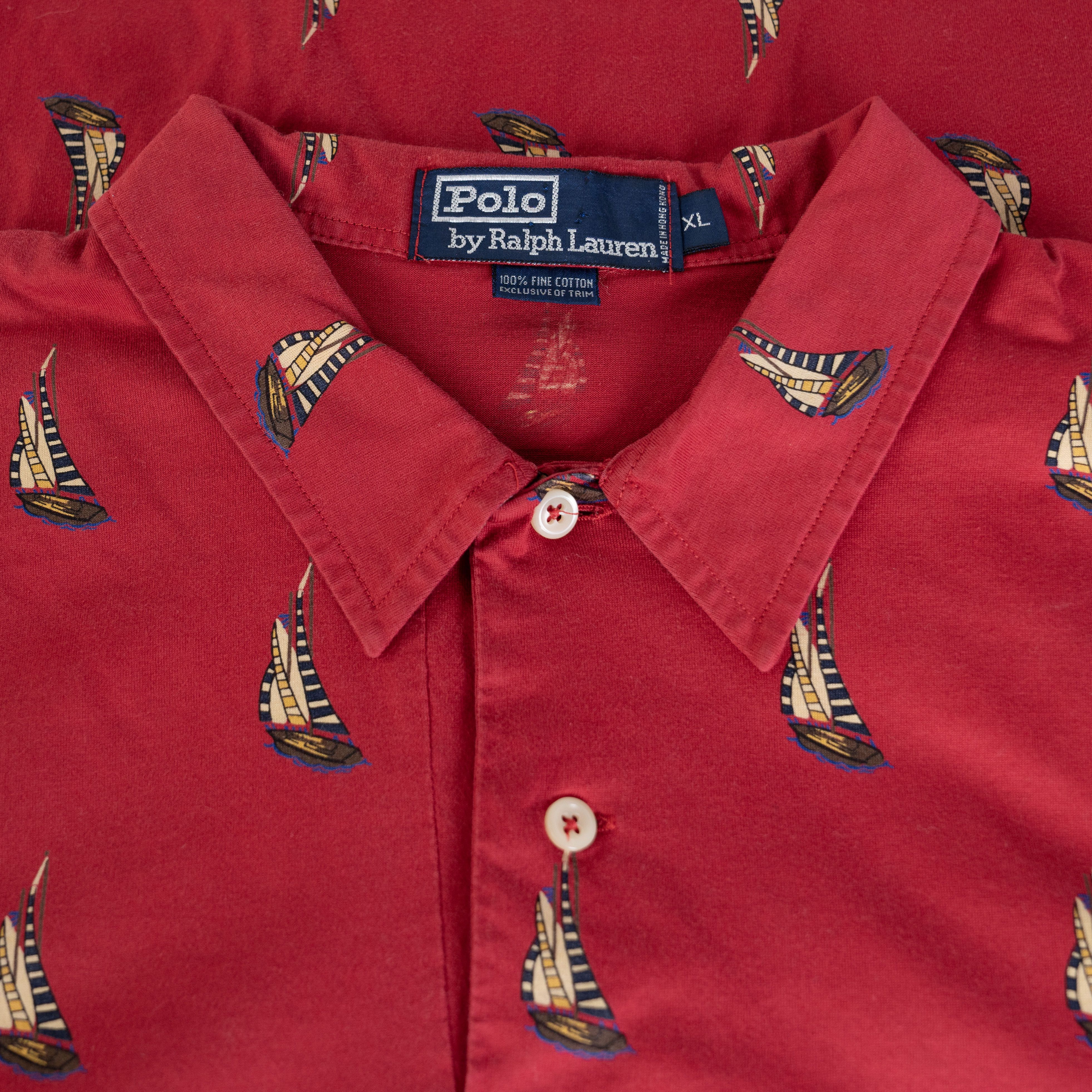 Polo Ralph Lauren Vintage 1990 Sailboat Graphic Print Polo Ralph Lauren Shirt Size US XL / EU 56 / 4 - 3 Thumbnail