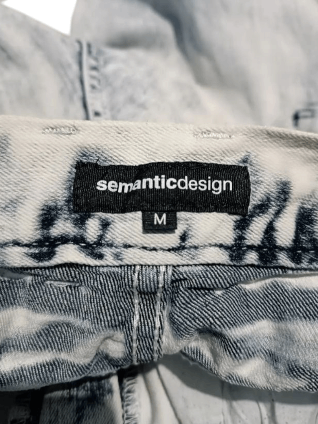 semanticdesign Sematic Design Acid Wash Denim Banana Pant Size US 31 - 6 Thumbnail