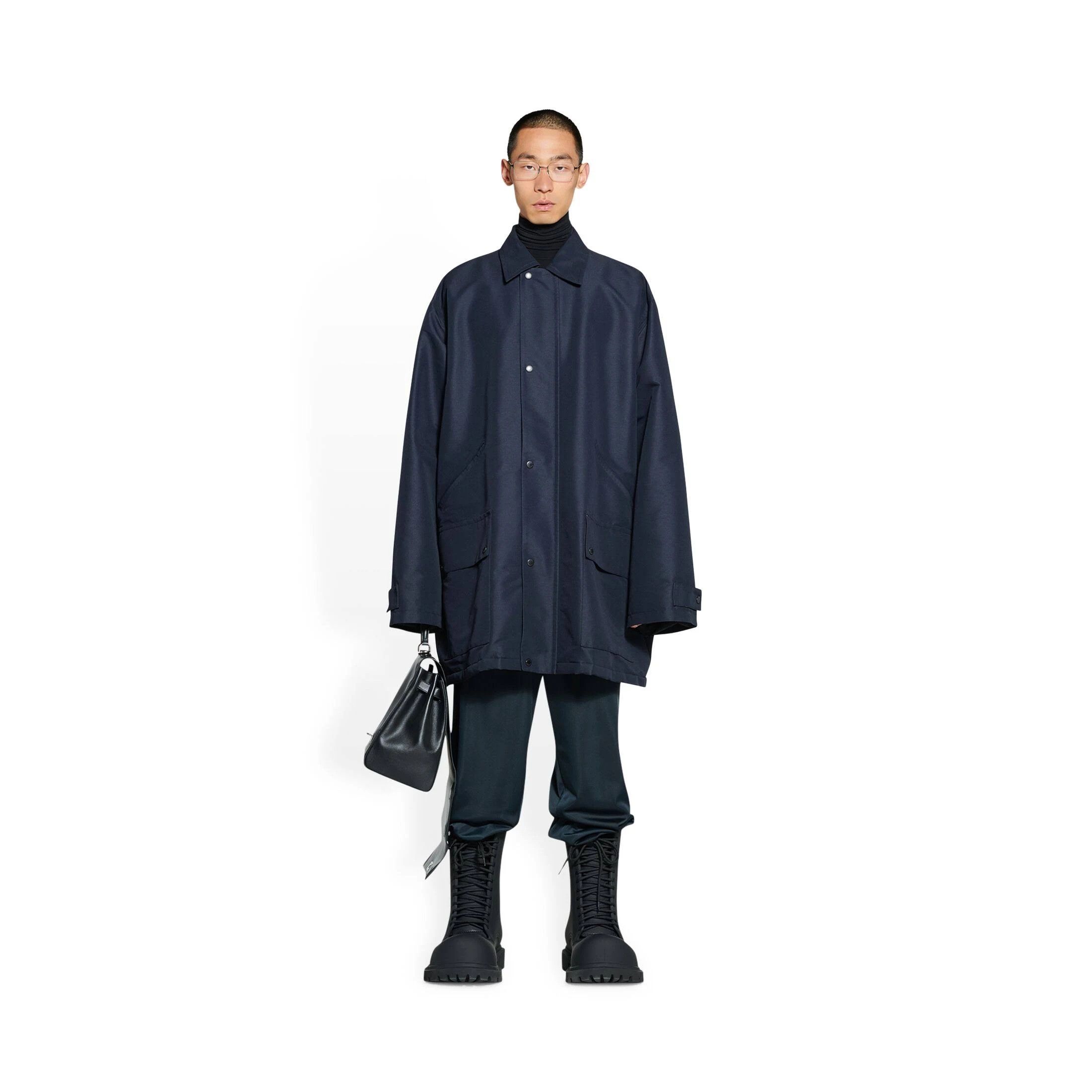 Balenciaga o1bcso1str1124 Blend Parka in Blue Size US S / EU 44-46 / 1 - 3 Thumbnail