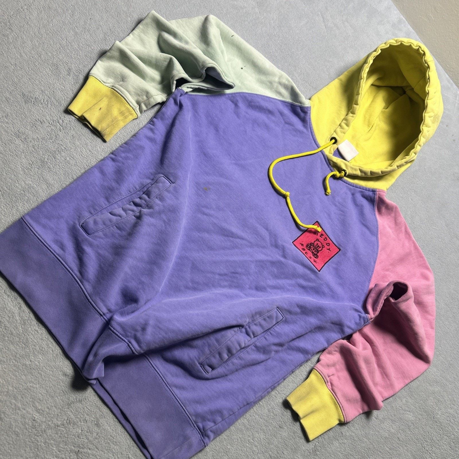 Teddy Fresh Teddy Fresh Color Block Pastel Hoodie Small Patchwork Stains Size US S / EU 44-46 / 1 - 3 Thumbnail