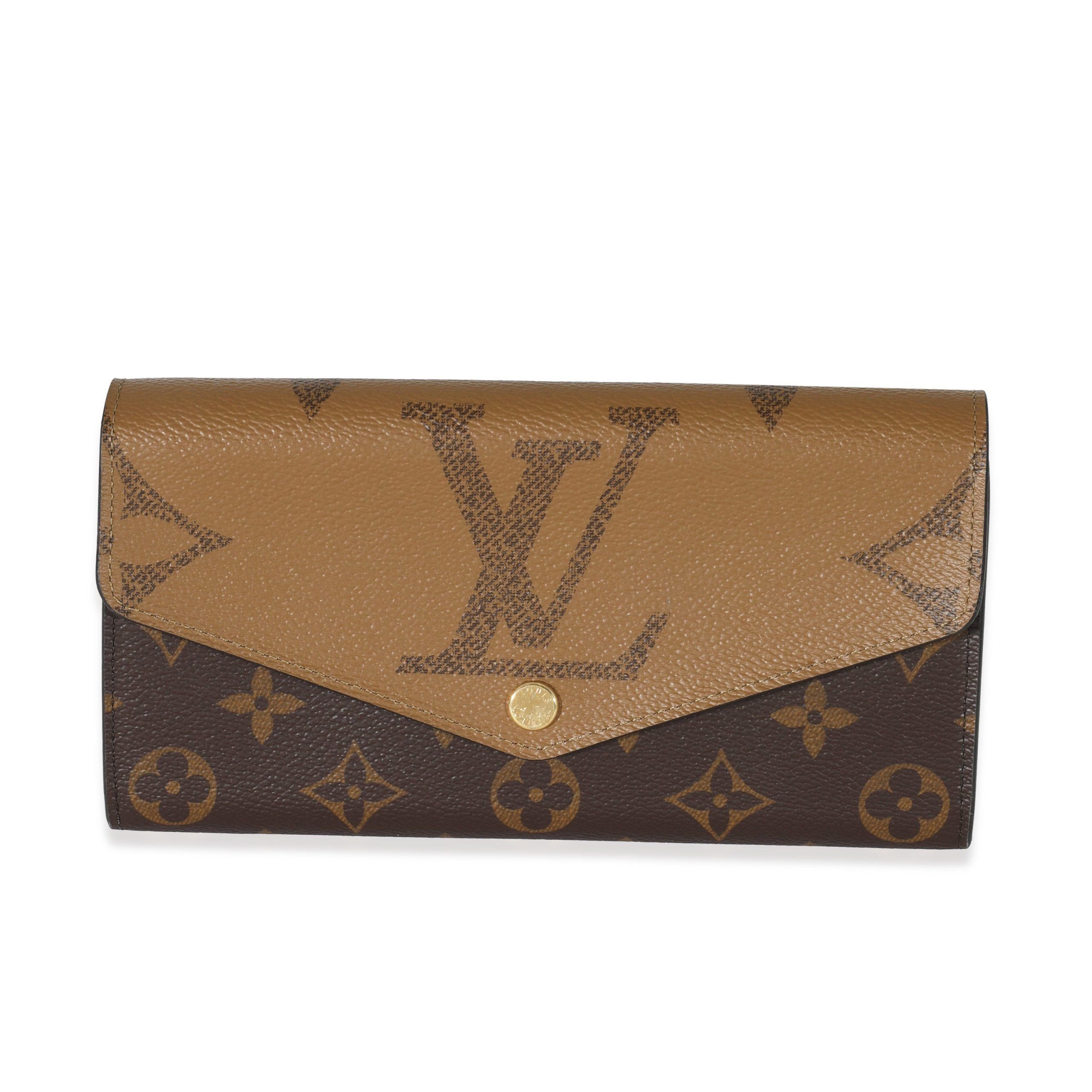 image of Louis Vuitton Monogram Reverse Canvas Sarah Wallet in Brown, Women's