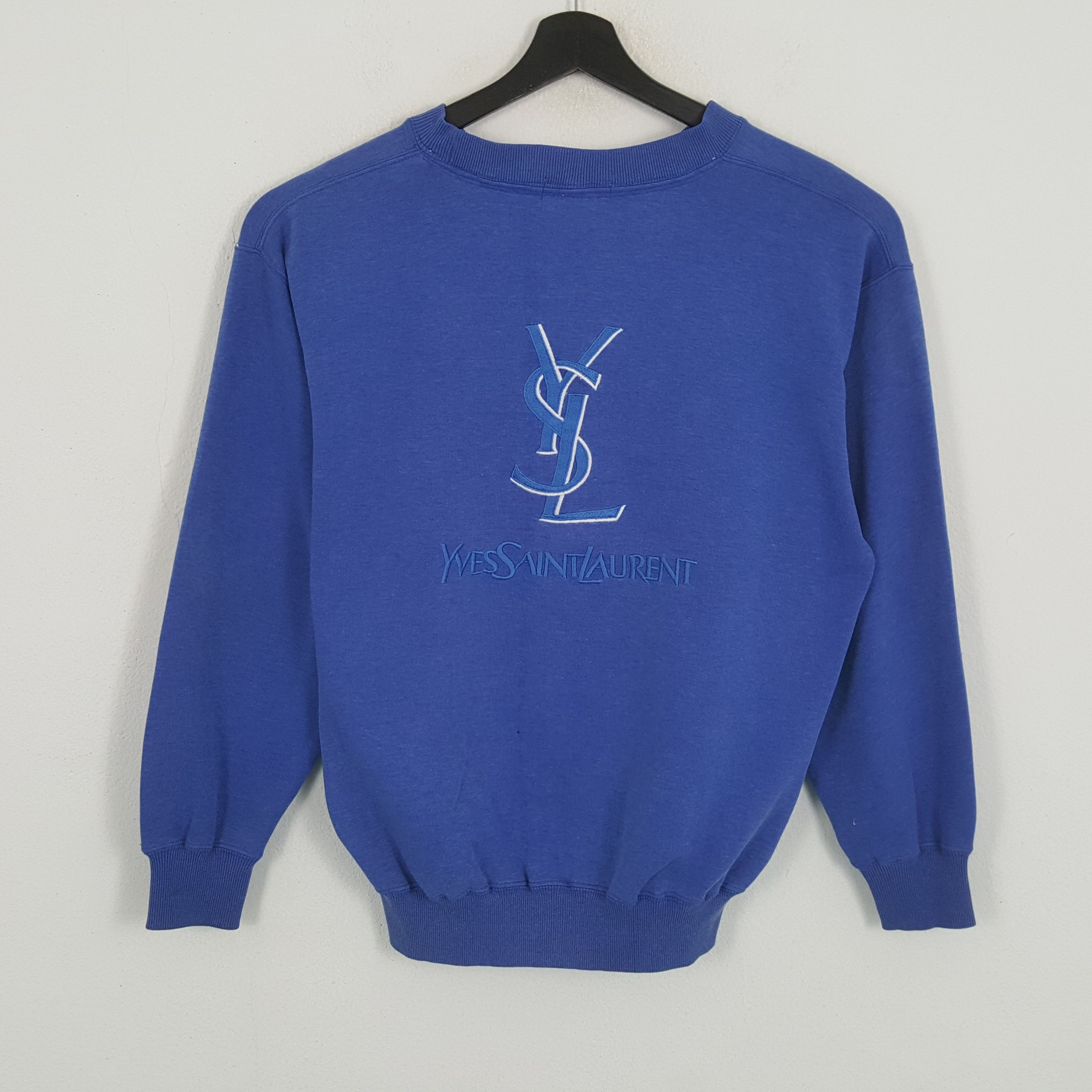 Vintage × Yves Saint Laurent YVES Saint Laurent Fashion Brand Logo Design Sweatshirt Size US L / EU 52-54 / 3 - 1 Thumbnail