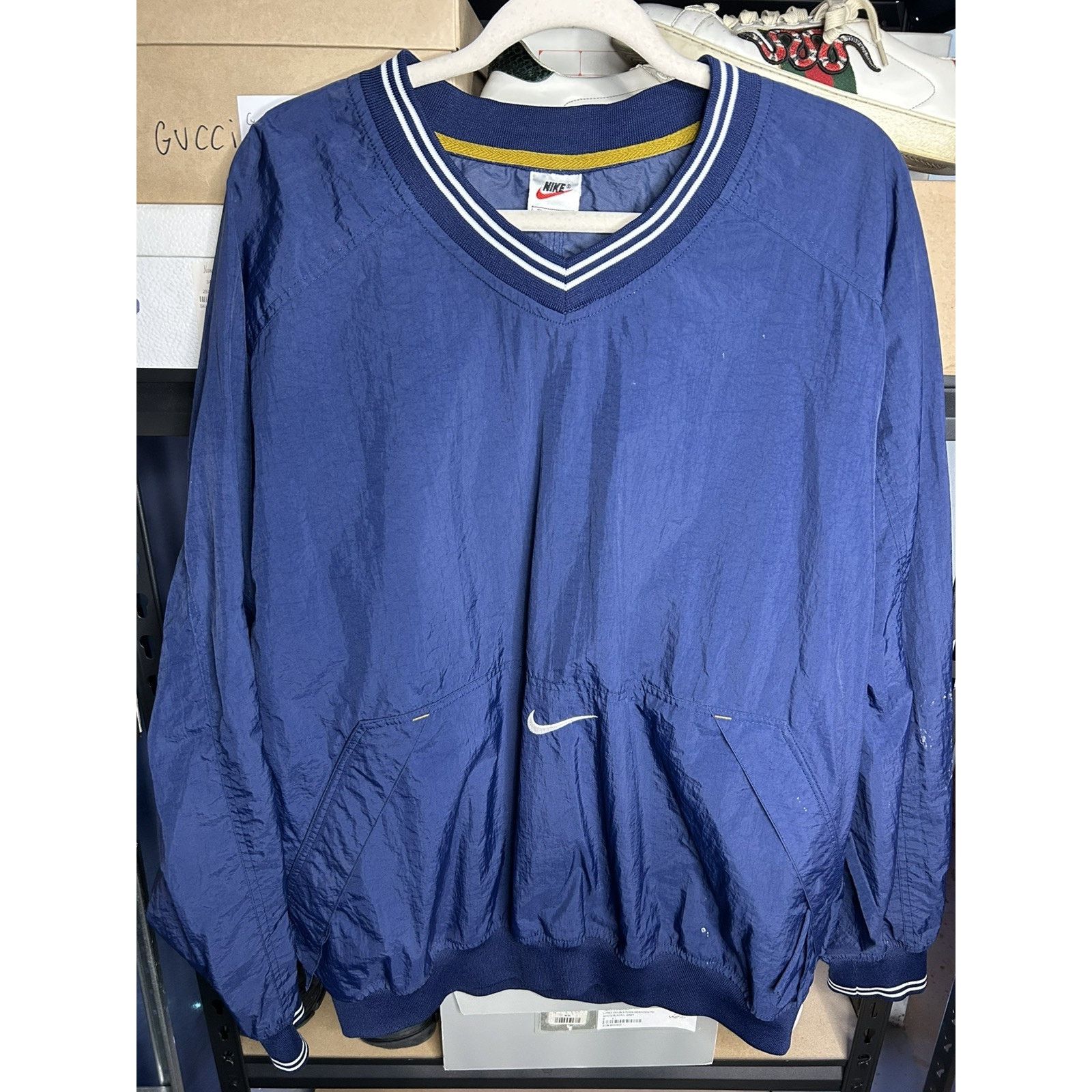 Nike Vintage 90's Nike Men's Windbreaker Center Swoosh Size XL Size US XL / EU 56 / 4 - 1 Thumbnail