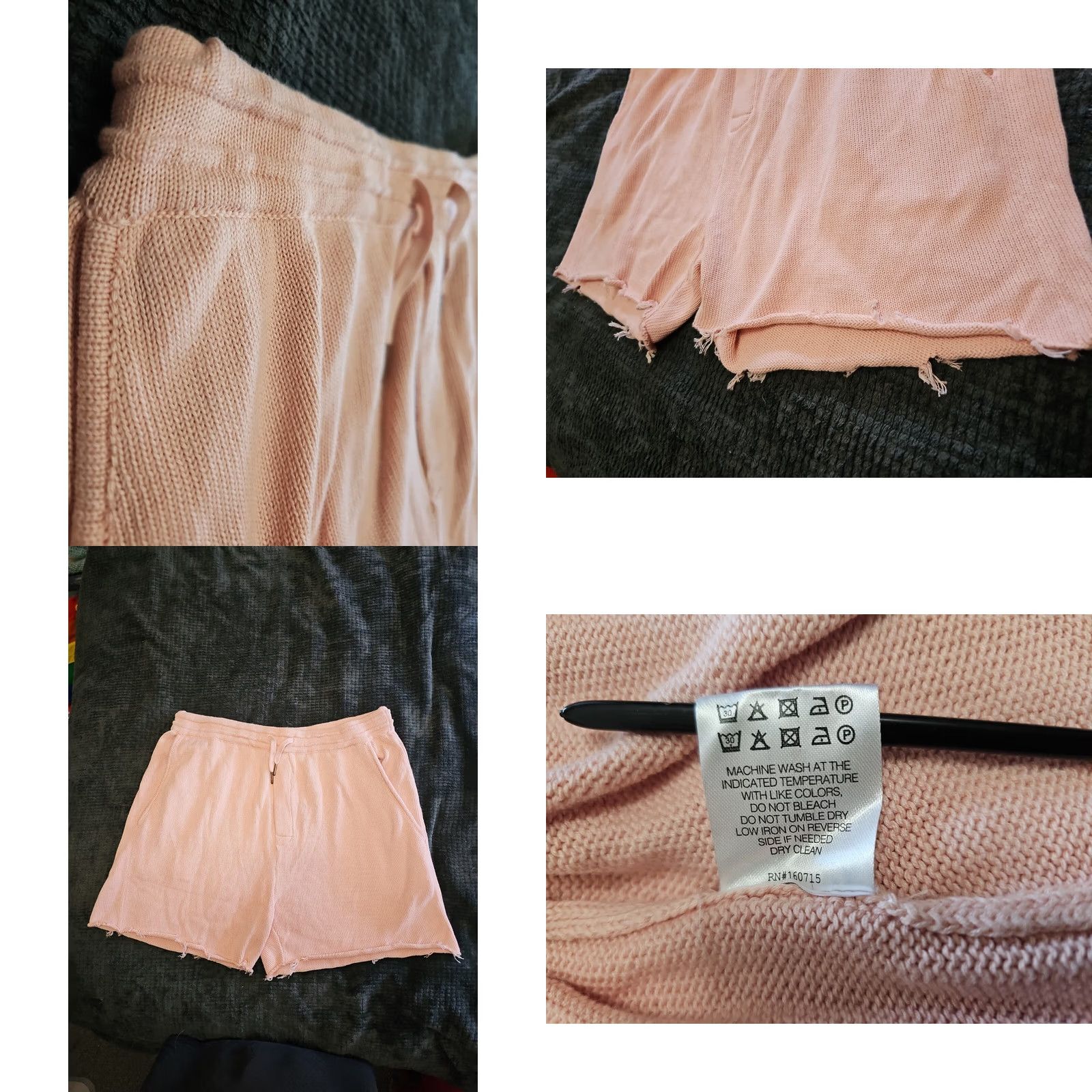 SER.O.YA SER.O.YA Shorts Adult 2XL Pink Sweat Drawstring Raw Hem Unisex Size US 39 - 8 Thumbnail