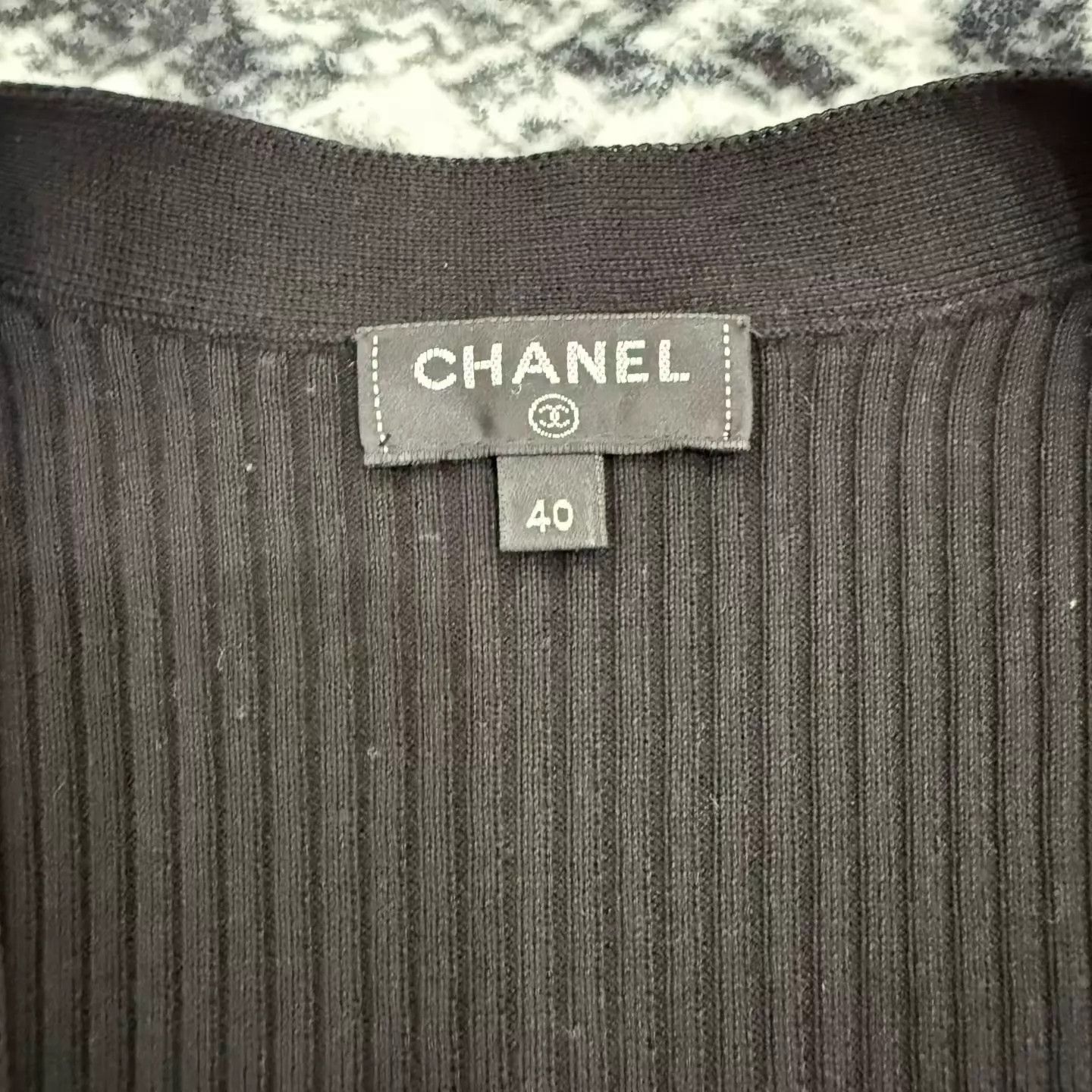 Chanel CHANEL Women's Black Openwork Knit Cardigan Size 40 Size M / US 6-8 / IT 42-44 - 3 Thumbnail