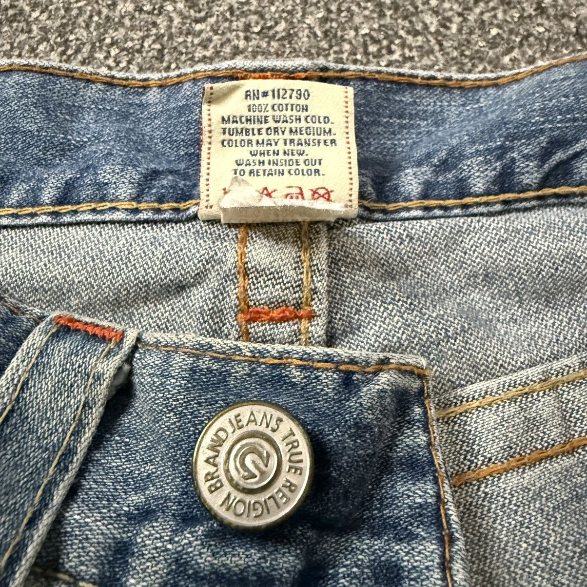 True Religion 🔥🇺🇸 Baggy Flared Distressed Jeans Hysteric Glamour Style Y2k Size US 34 / EU 50 - 12 Thumbnail