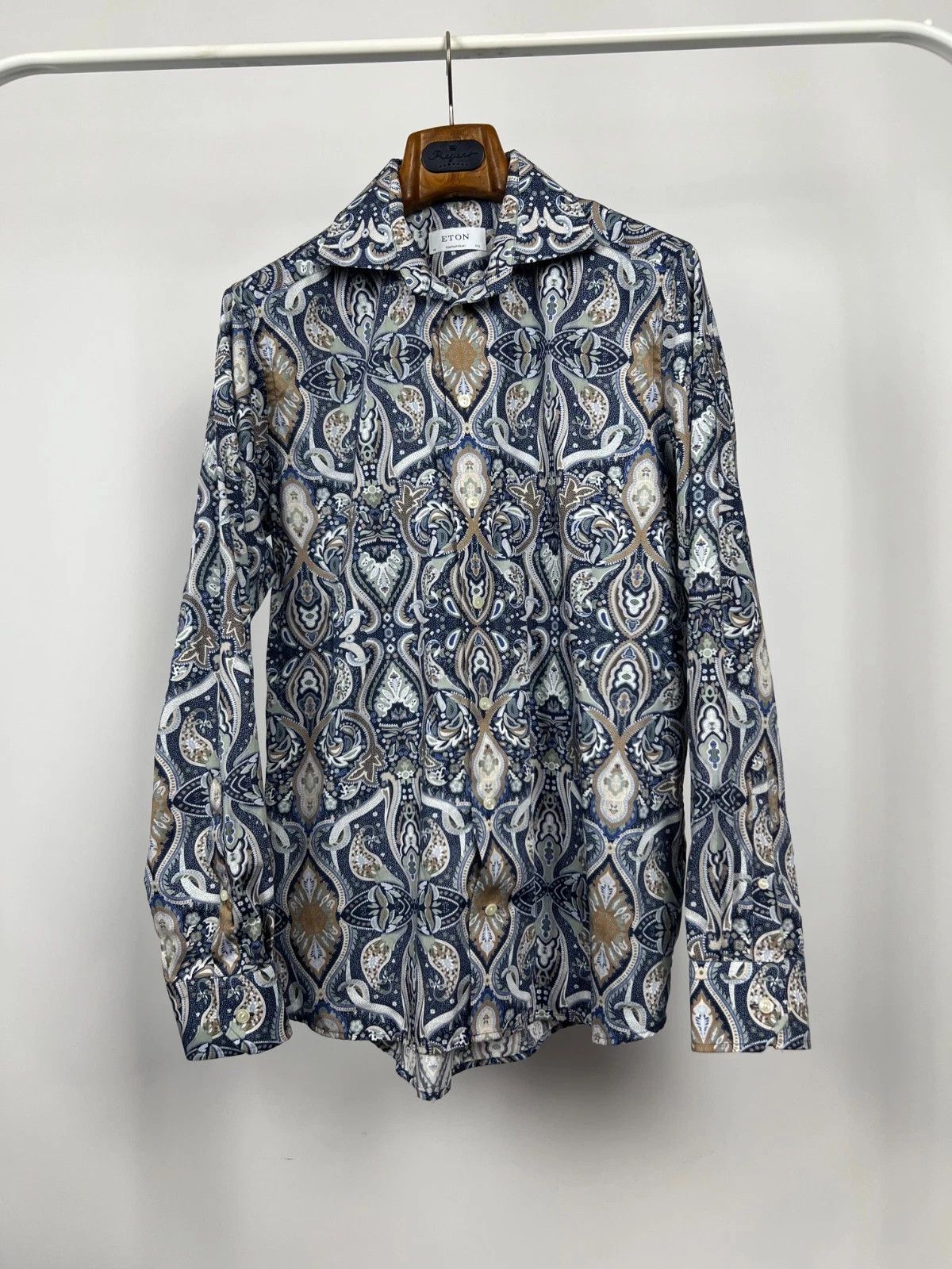 Eton Eton Contemporary Abstract Multicolor Shirt Long Sleeve Size US M / EU 48-50 / 2 - 1 Thumbnail
