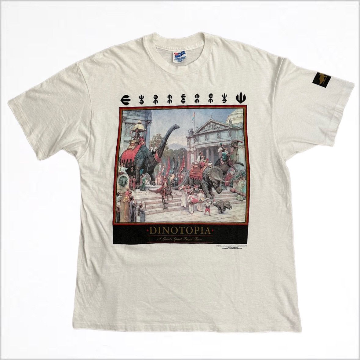 image of Vintage Dinotopia Book Promo T in White, Men's (Size XL)