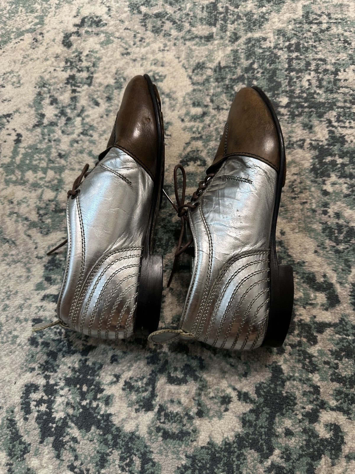 C.P. Company C.P. Company x Pantofola D'oro Oxford Leather Silver Shoes Size US 5 / EU 37 - 8 Thumbnail