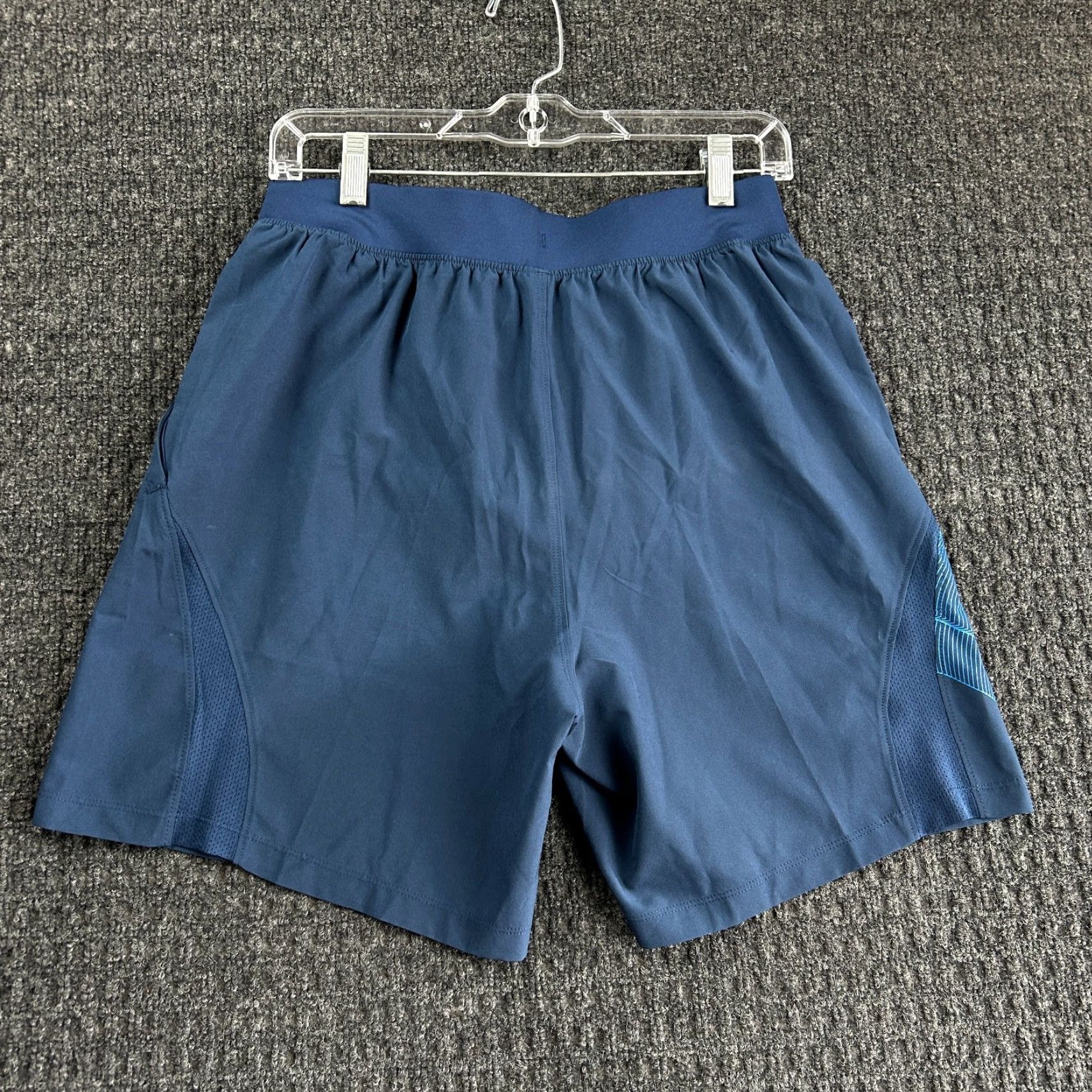 Under Armour Mens Shorts Blue M Fitted Heat Gear Built In Briefs Speed Pockets