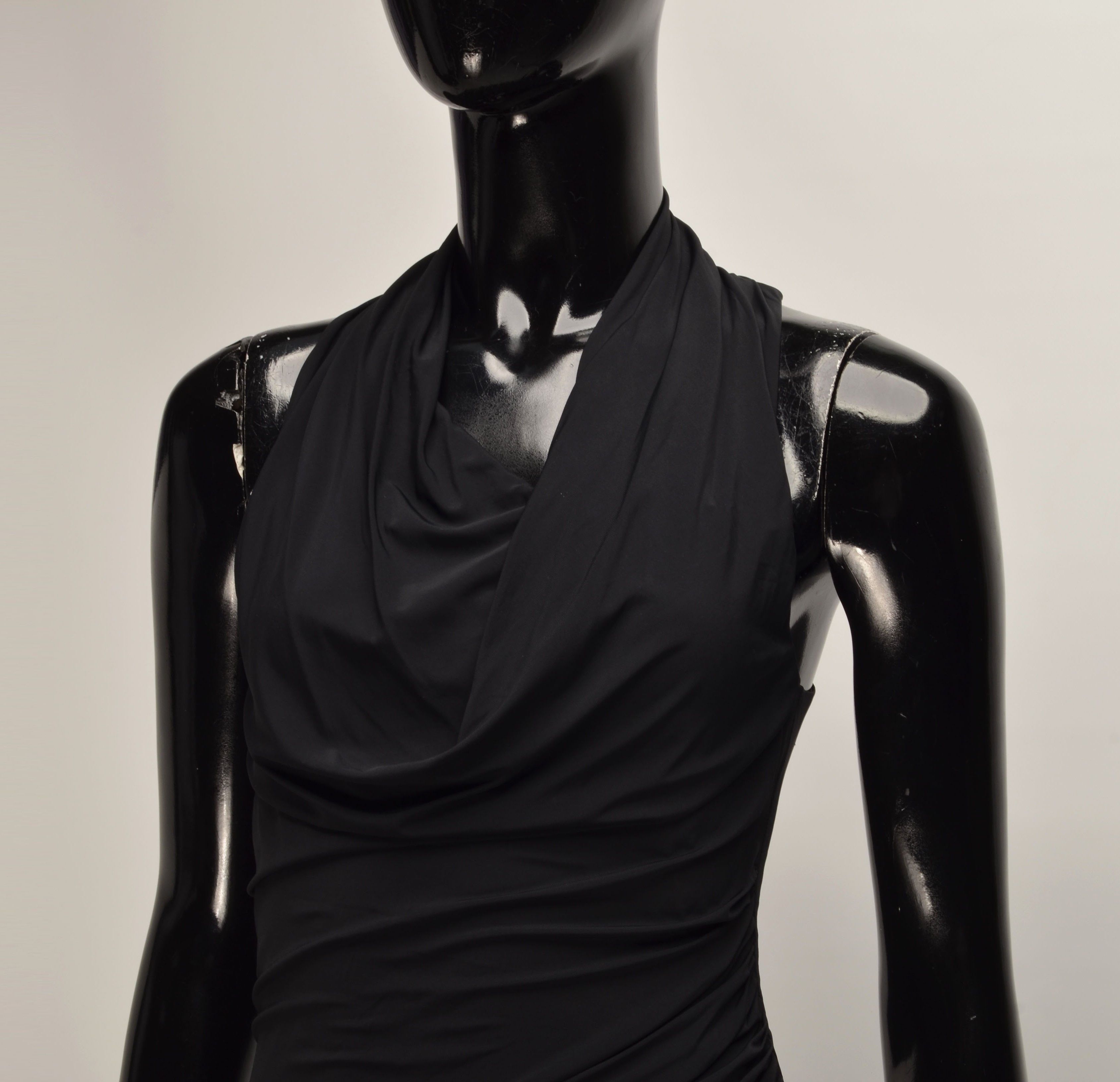 Helmut Lang Helmut Lang Black Bodycon Draped Dress Size S / US 4 / IT 40 - 2 Thumbnail