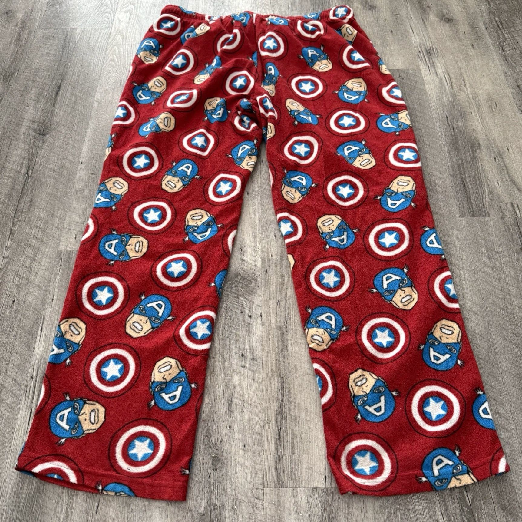 Vintage Marvel Comics Captain America Fleece Pants Mens XL All Over Print AOP Lounge Size US 36 / EU 52 - 3 Thumbnail