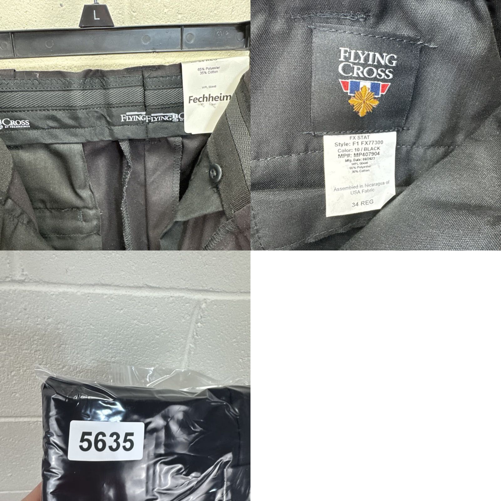 Vintage Flying Cross F1 FX77300 Pants Black 34x36 Workwear Mens Regular 5-Pocket Cargo Straight Front Zipper Button Hook & Eye Canvas Polyester Size US 34 / EU 50 - 10 Thumbnail