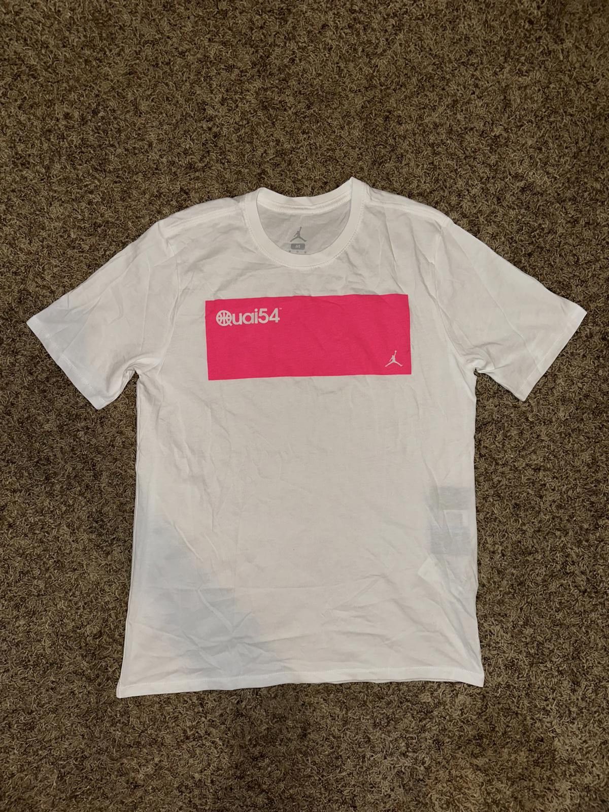 Designer Air Jordan Sportswear Quai 54 Pink Box Logo White T-Shirt Size US M / EU 48-50 / 2 - 1 Thumbnail