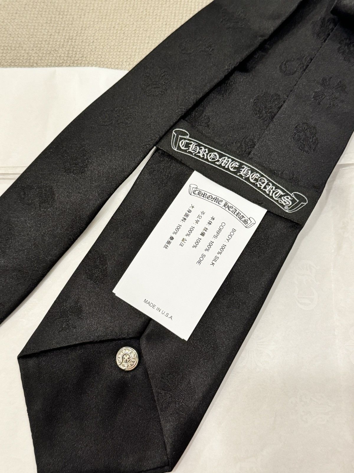Chrome Hearts Chrome Hearts Multi Logo Monogram Silk Tie Size ONE SIZE - 6 Thumbnail
