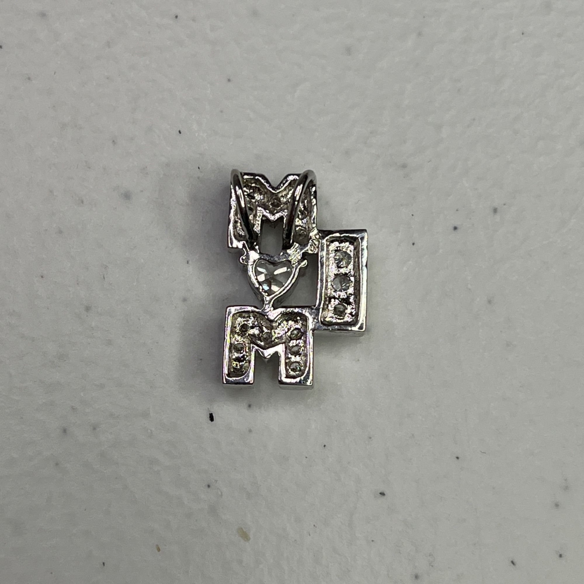 Designer Cubic Zirconia Silver-Tone Womens "Mom" Pendant Size ONE SIZE - 7 Thumbnail