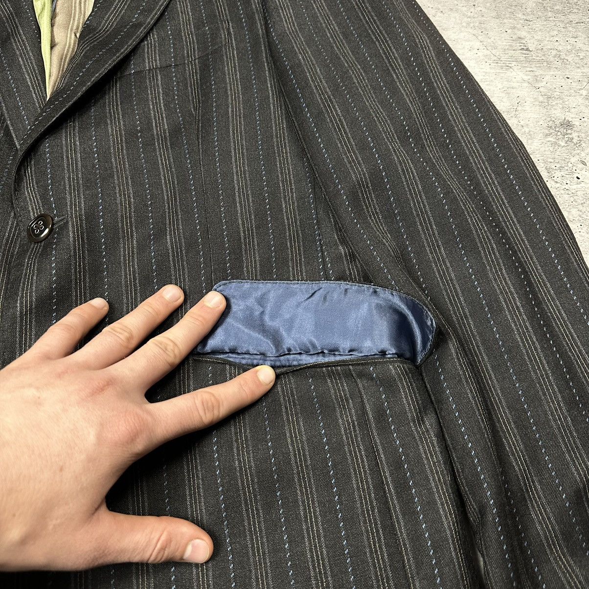 Designer × Etro Etro Milano Jacket Blazer Stripes Wool Lana Brown Men’s Size 48R - 7 Thumbnail