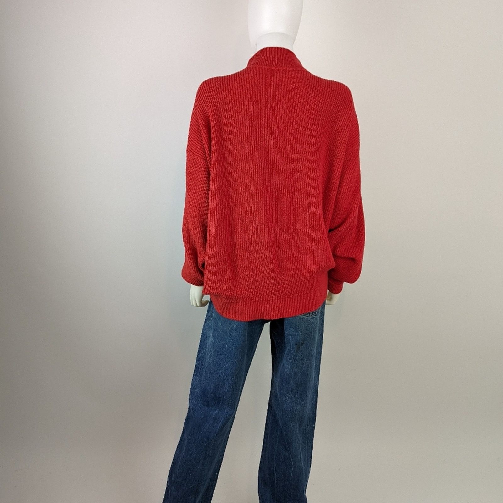 Lands' End Land's End Red Knit Vintage Sweater L Size US L / EU 52-54 / 3 - 4 Thumbnail