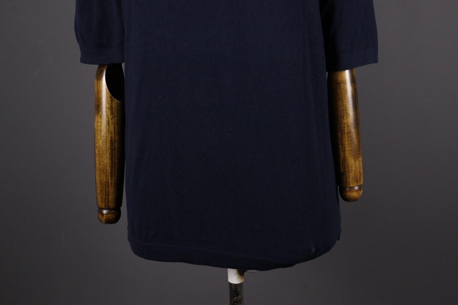 Designer Burberry London Blue Cotton Knit Short Sleeve Sweater Size M Size M / US 6-8 / IT 42-44 - 3 Thumbnail