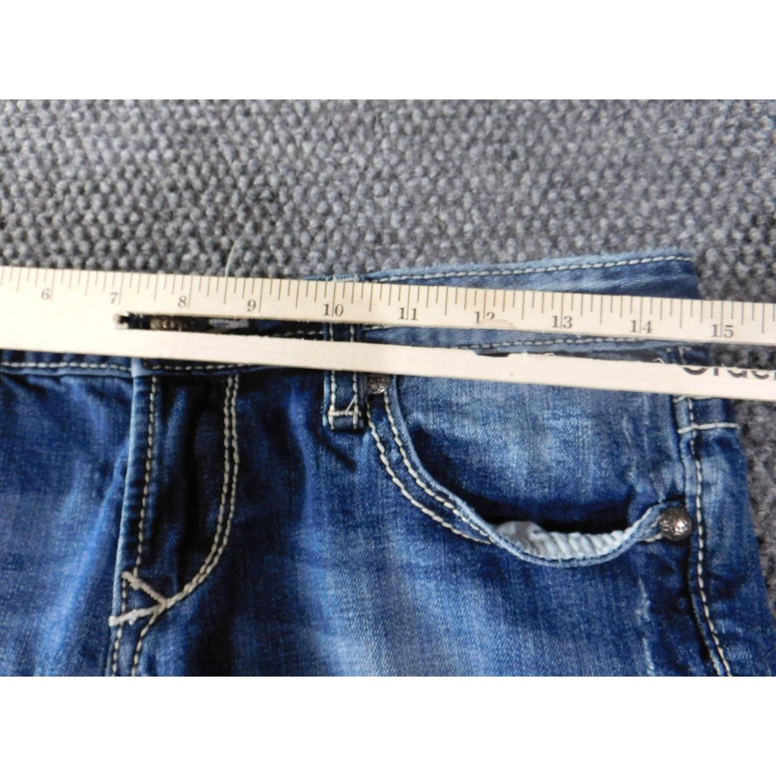 Express Express Womens Jeans 4 blue Denim Skinny Straight Pocket Zipper Embroidered Flower 29in Waist 31in Inseam Slimming Regular Size 27" / US 4 / IT 40 - 4 Thumbnail