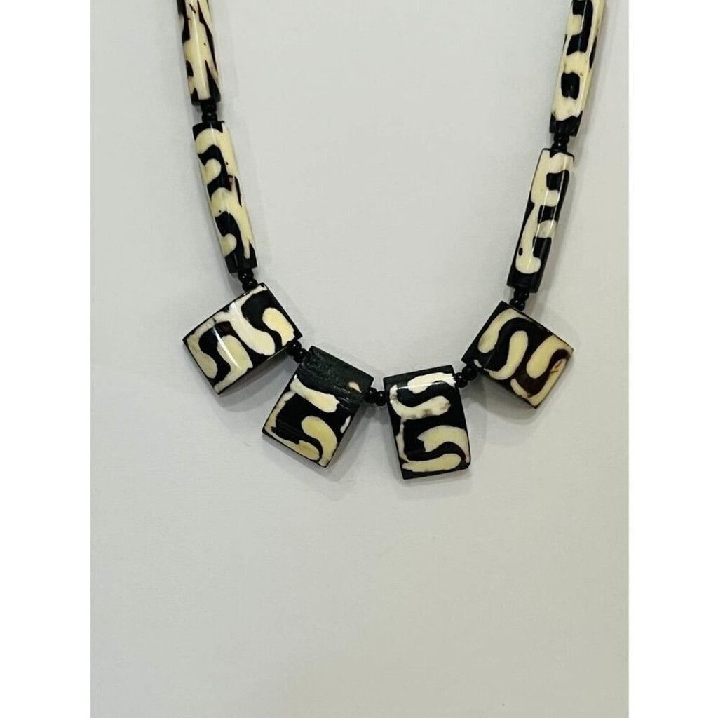 Other African Batik Bone Tribal Beads Statement Necklace Size ONE SIZE - 3 Thumbnail