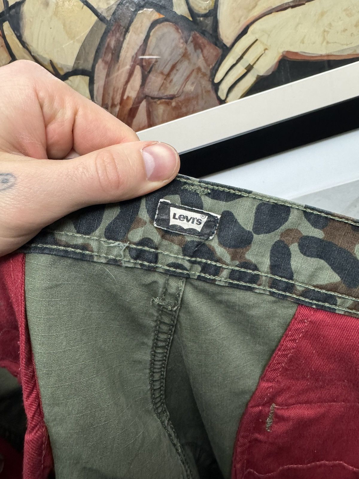 Levi's Levi’s Leopard Camo Cargo Pant Multipocket Army Military Y2k Size US 33 - 5 Thumbnail