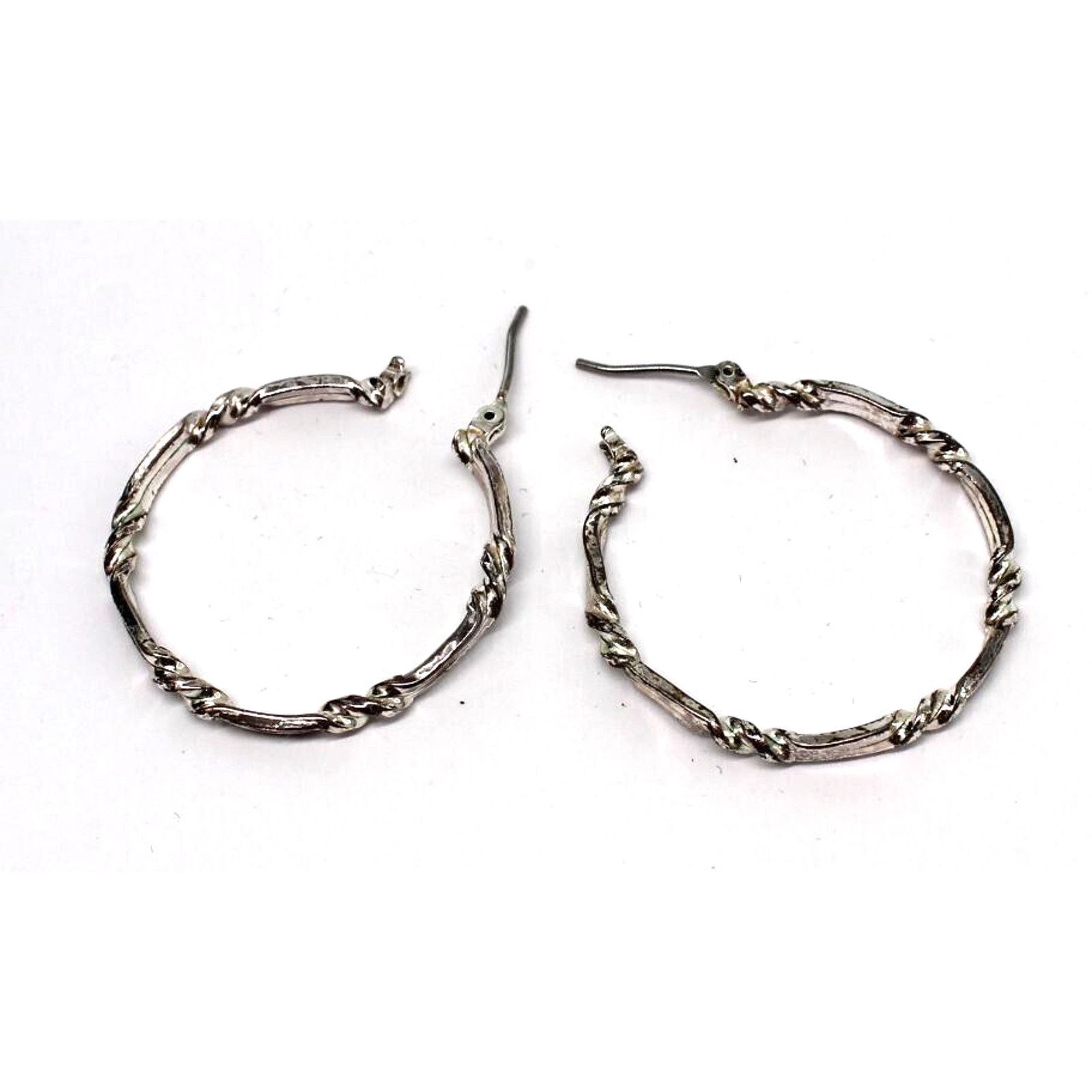 Other Classic Silver Tone Hoop Earrings •1.25" •Etched •Lever Back Size ONE SIZE - 4 Thumbnail