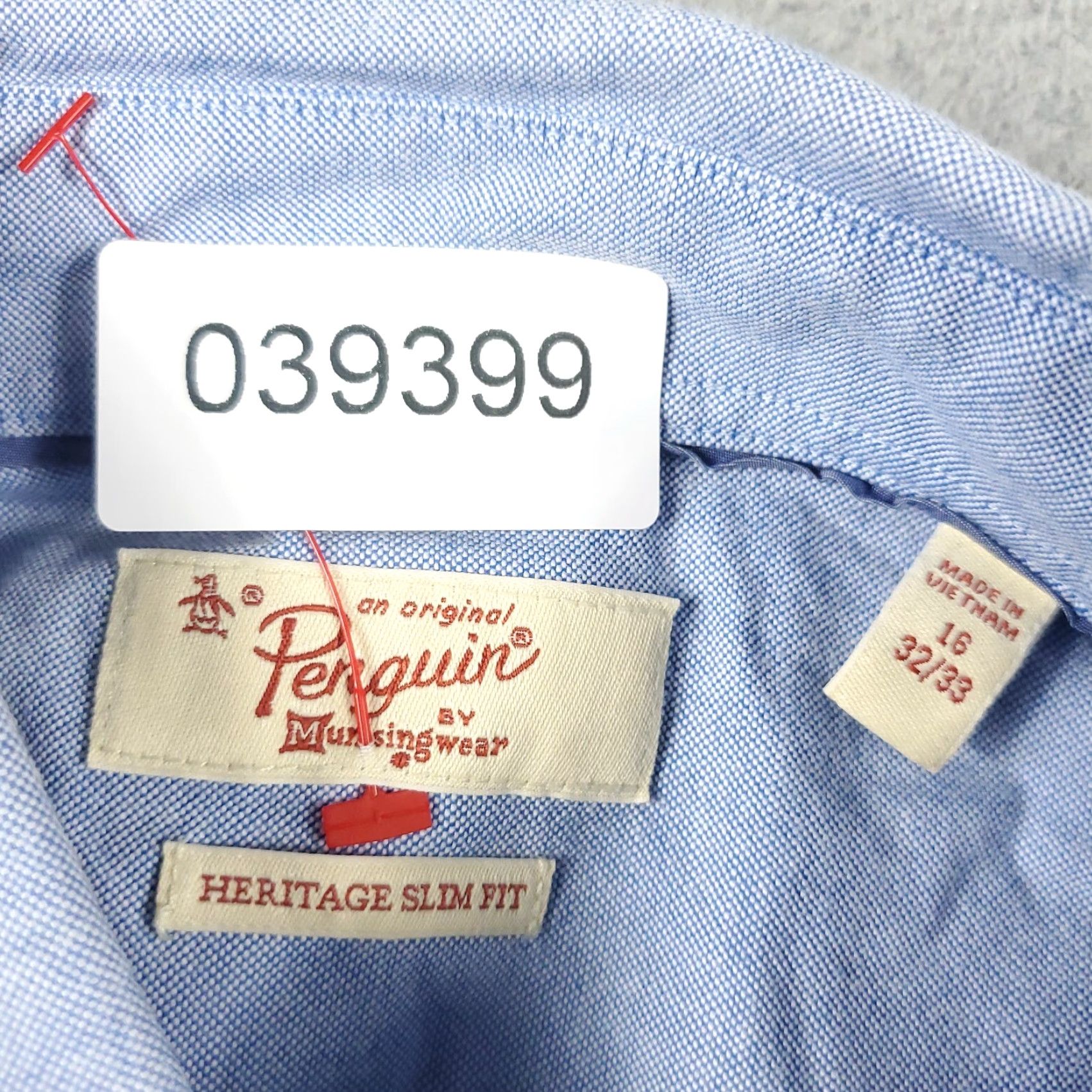 Original Penguin Penguin Shirt Mens 16 Blue Slim Fit Dress Button Up Long Sleeve N/A Size 42R - 8 Thumbnail