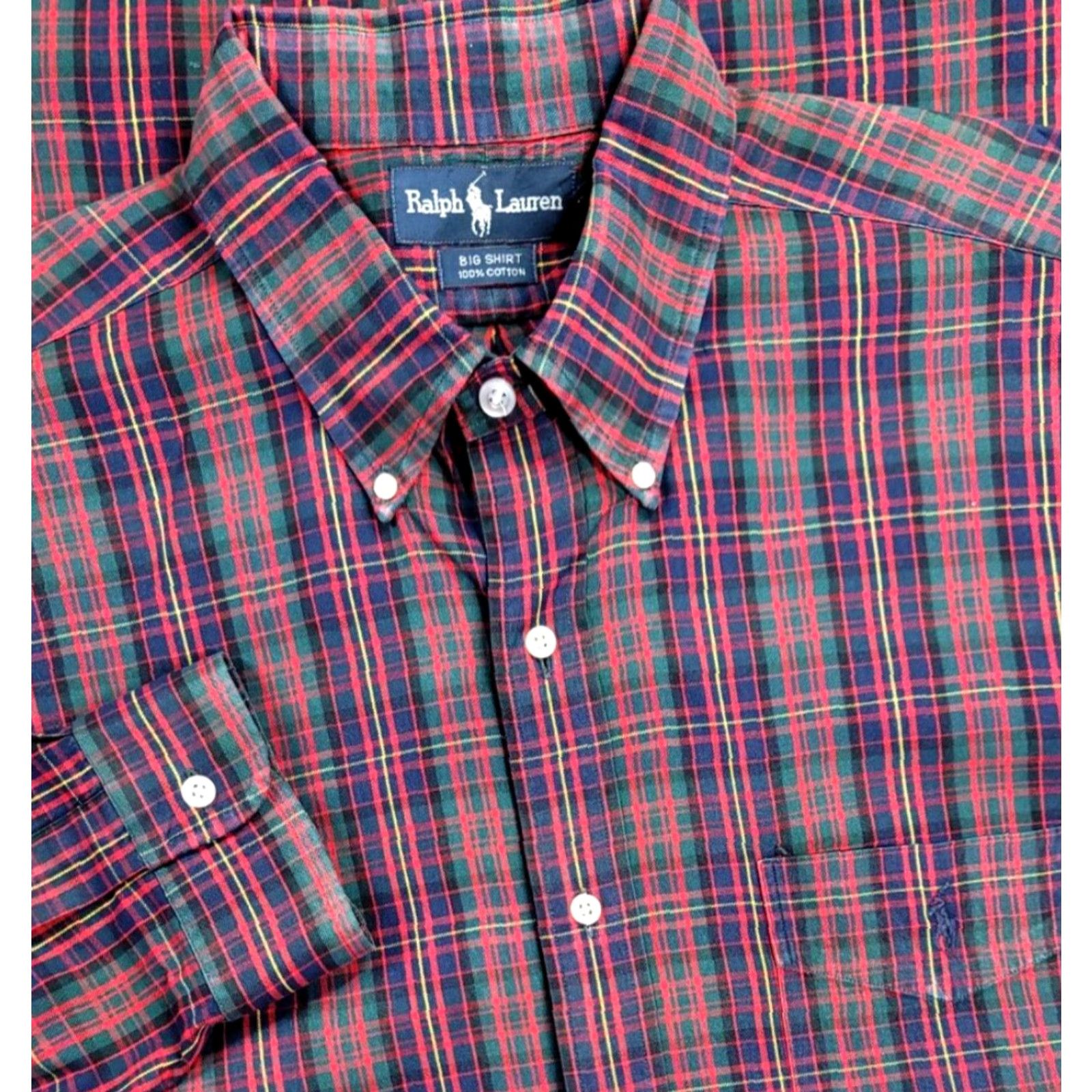 Polo Ralph Lauren Polo Ralph Lauren Button-Up Multicolor Plaid Oxford Shirt XL Big & Tall Mens Long Sleeve Colorful Logo OCBD Size US XL / EU 56 / 4 - 2 Thumbnail