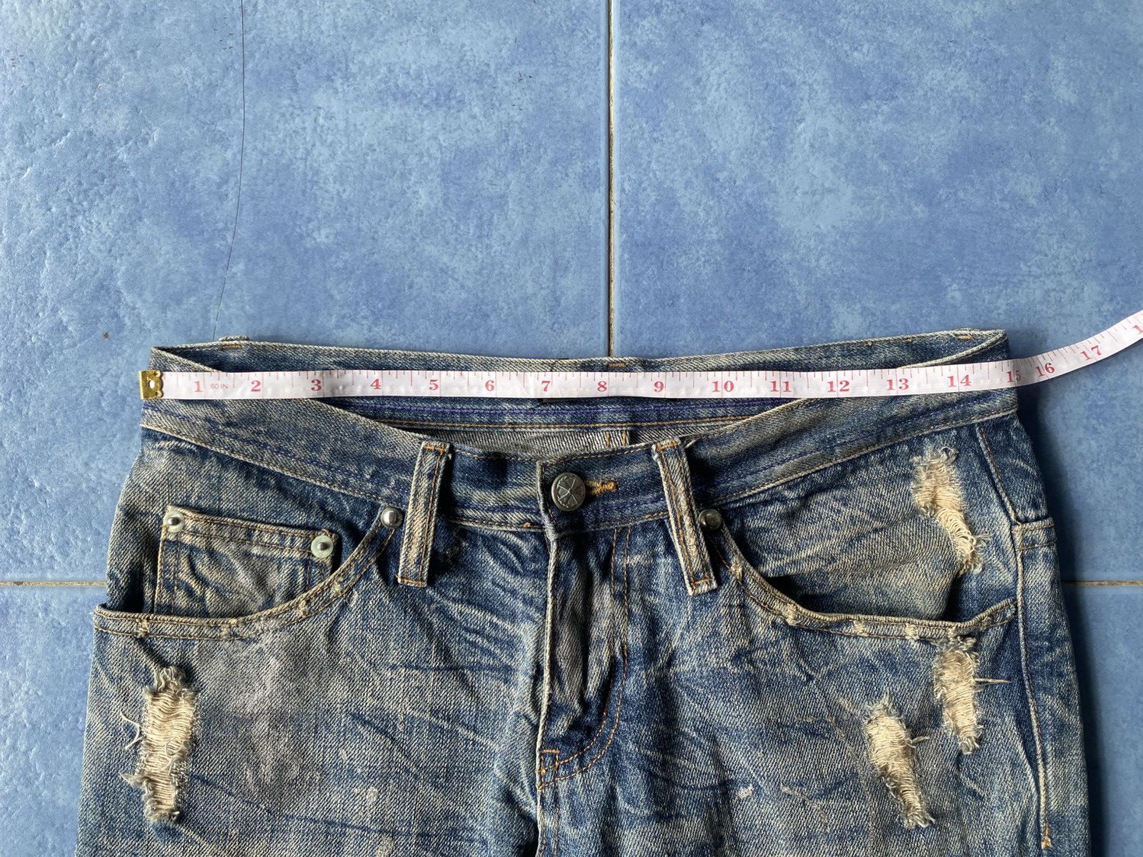 If Six Was Nine Midas Glitter Paint Splatter Flared Denim Size US 30 / EU 46 - 9 Thumbnail