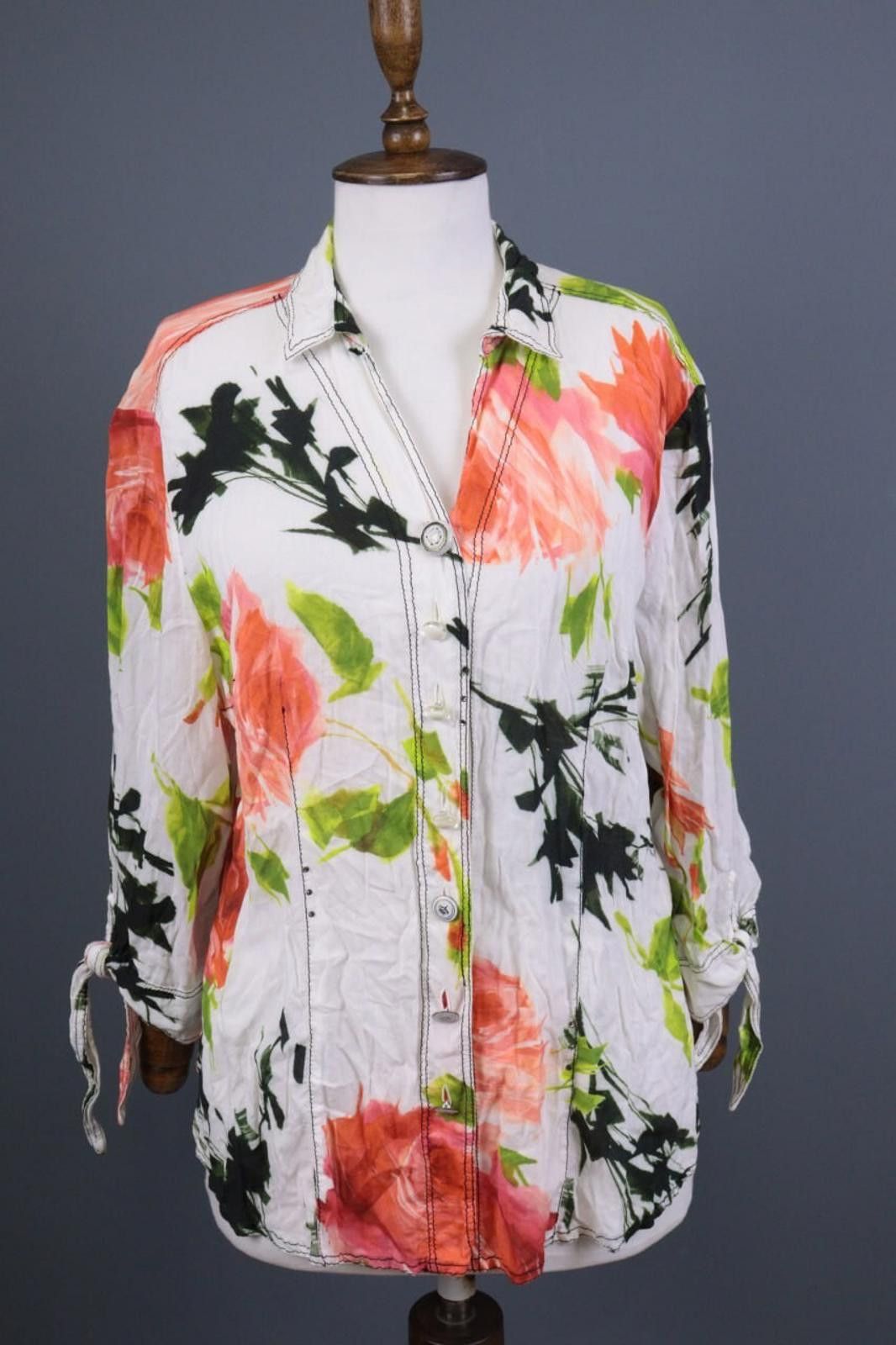 Designer Elisa Cavaletti Multicolor Floral Top Tunic Shirt Sz XXL Size XXL / US 16-18 / IT 52-54 - 1 Thumbnail