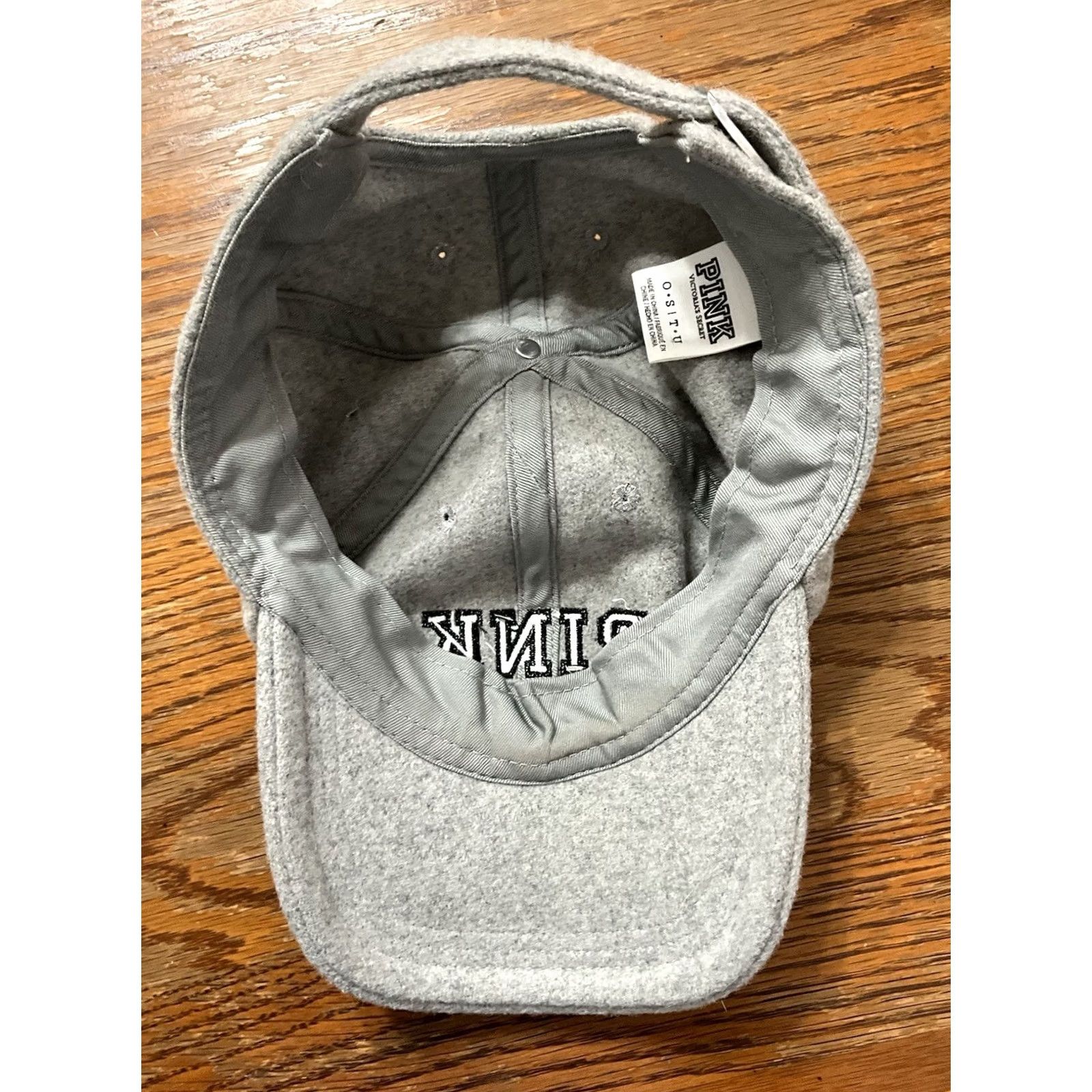 Pinko LOVE PINK Baseball Cap Hat Wool Blend OS Adjustable Gray Victoria's Secret Womens Size ONE SIZE - 3 Thumbnail