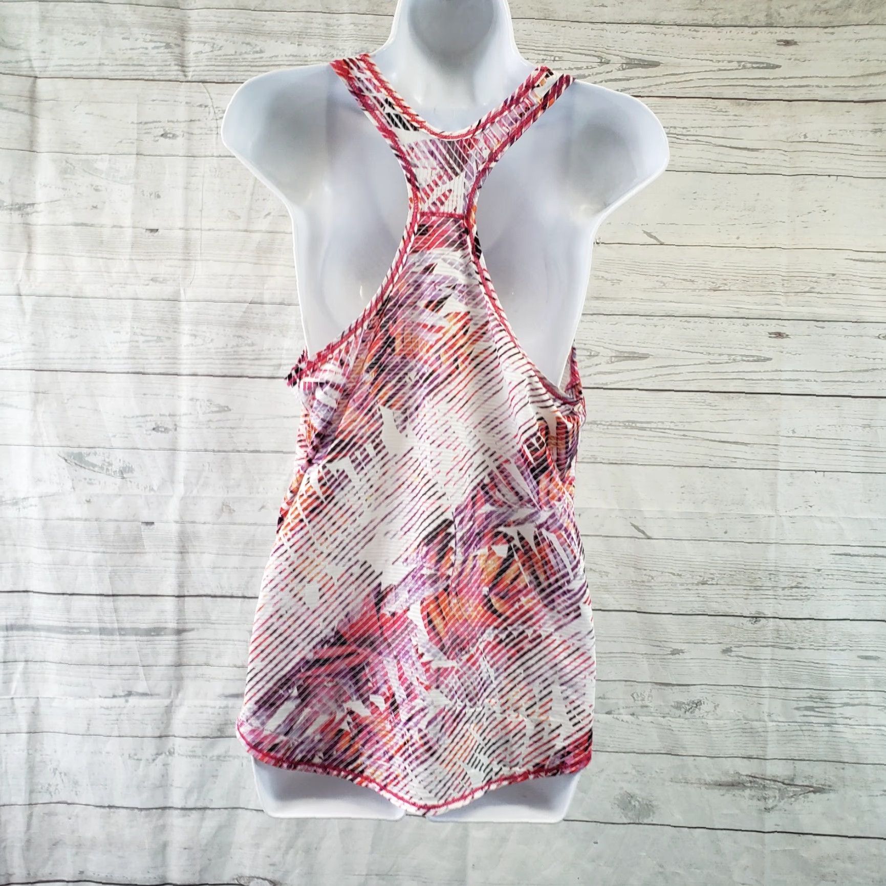Prana Prana Womens Tank Sz S Cosmo Pink Paradise Striped Scoop Neck Activewear Shirt Womens Size ONE SIZE - 4 Thumbnail