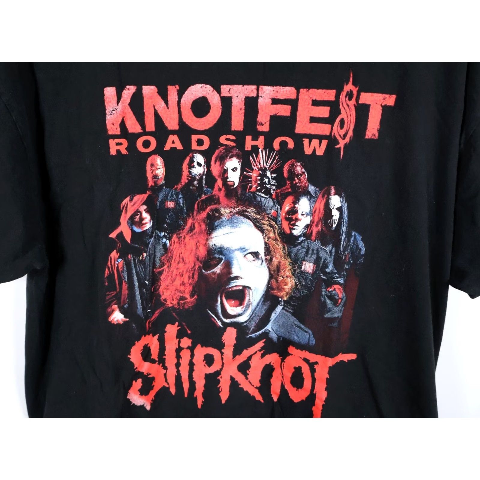 Fruit Of The Loom VINTAGE Slipknot Knotfest Roadshow T-Shirt 2XL Black Double-Sided Metal Shirt Mens Size US XXL / EU 58 / 5 - 7 Thumbnail
