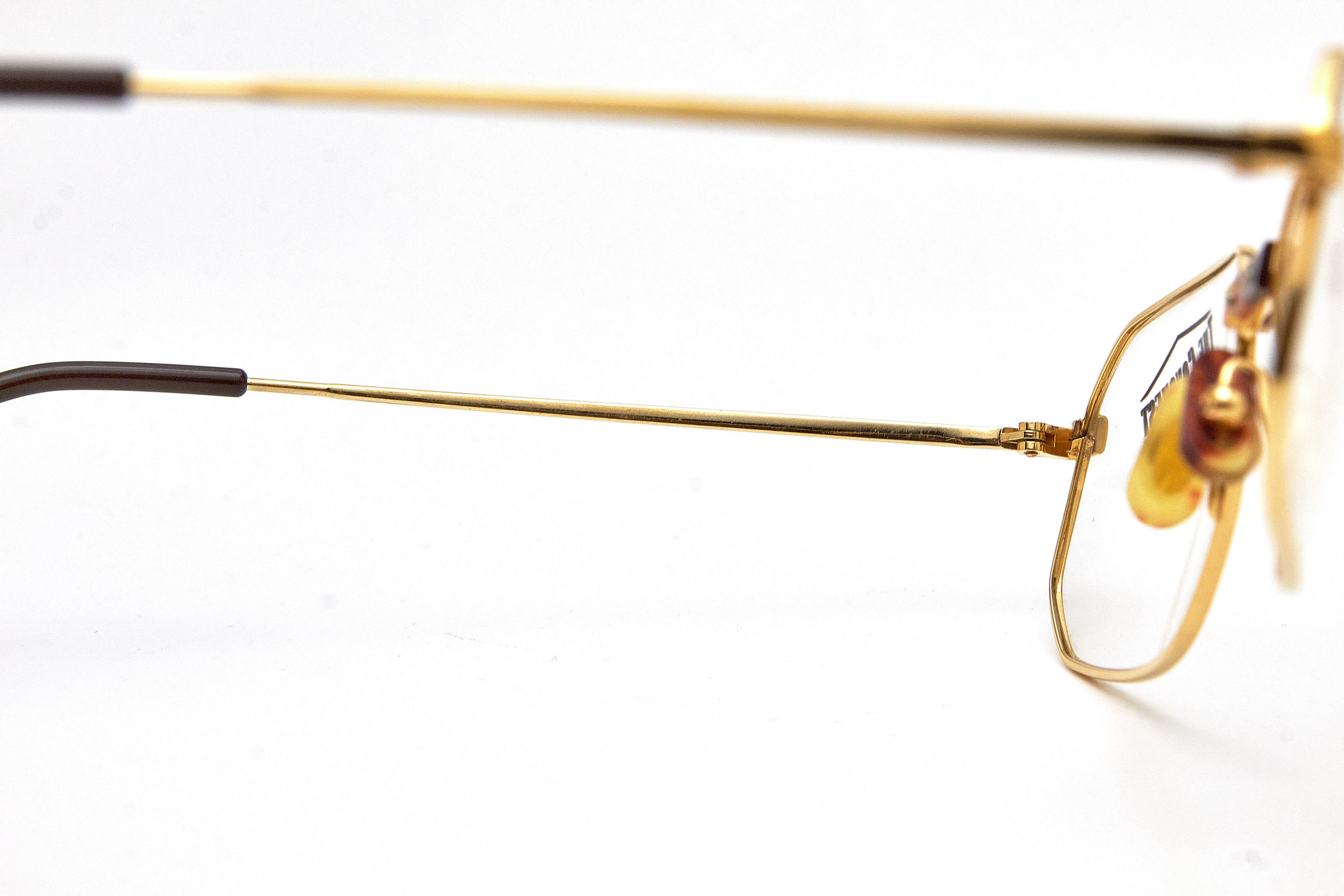 Vintage Old Money CONQUEST Gold Tortoise Rectangular Quiet Lux Specs Size ONE SIZE - 6 Thumbnail