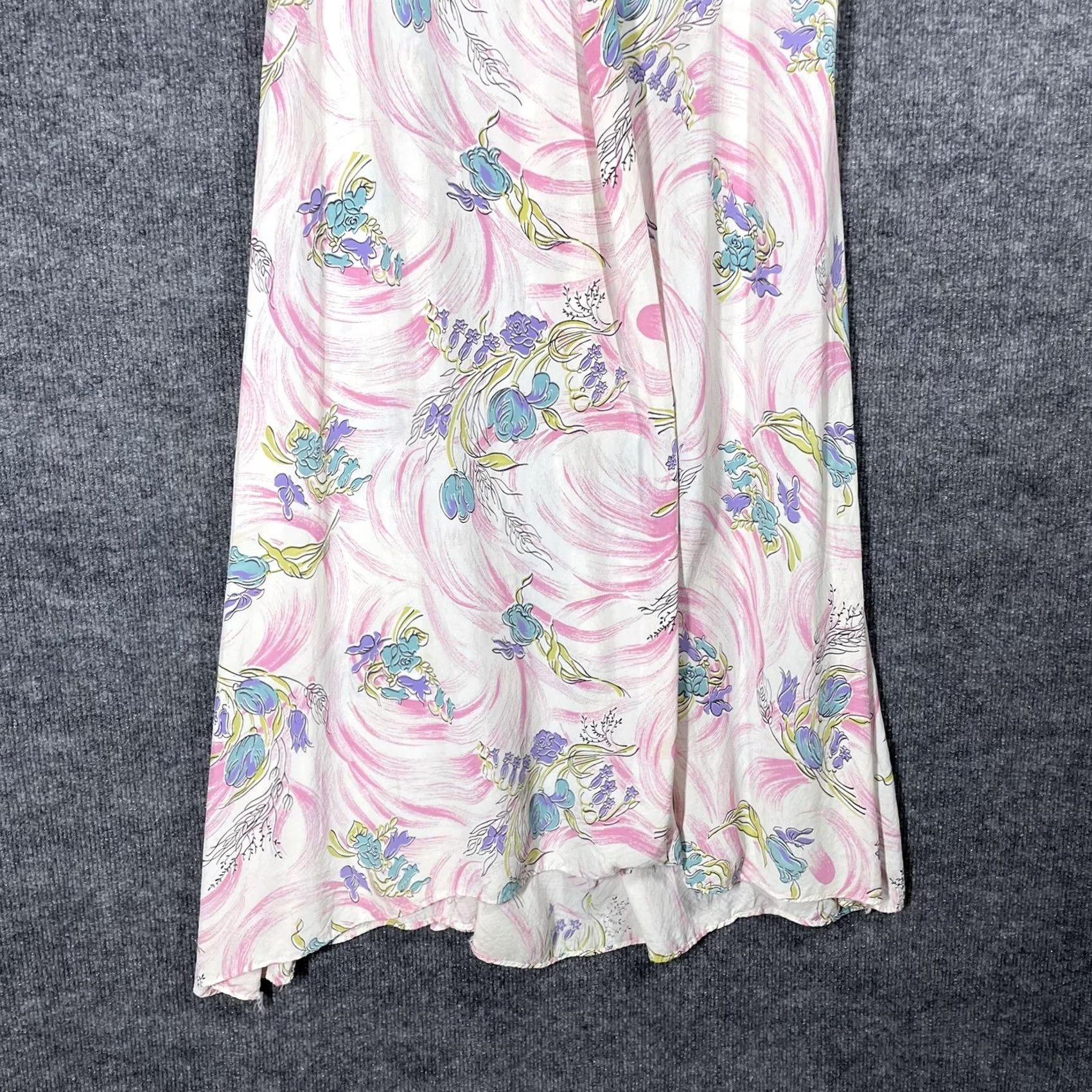 Pinko VINTAGE 40s Rayon Hawaiian Floral Wrap Dress Womens Small Pink Handmade Size S / US 4 / IT 40 - 3 Thumbnail