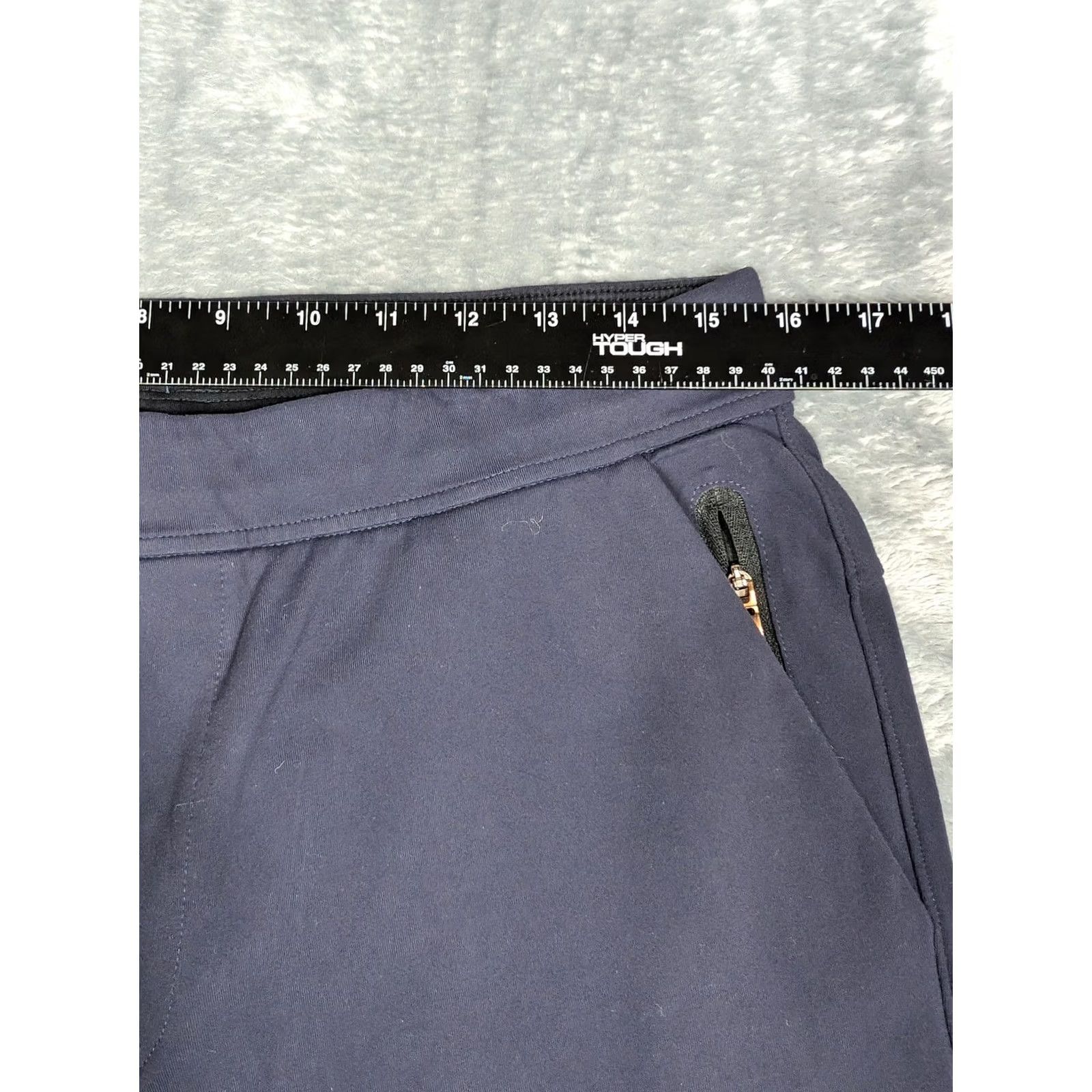 Vintage Public Rec Pants Mens 34x32 Navy Blue Joggers Nylon Spandex Slim Tapered Cuffed Pockets Drawstring Moisture Wicking Size US 34 / EU 50 - 2 Thumbnail
