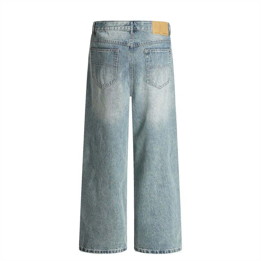 Japanese Brand × Jean Retro punk washed men's asymmetric waist jeans Size US 32 / EU 48 - 2 Thumbnail