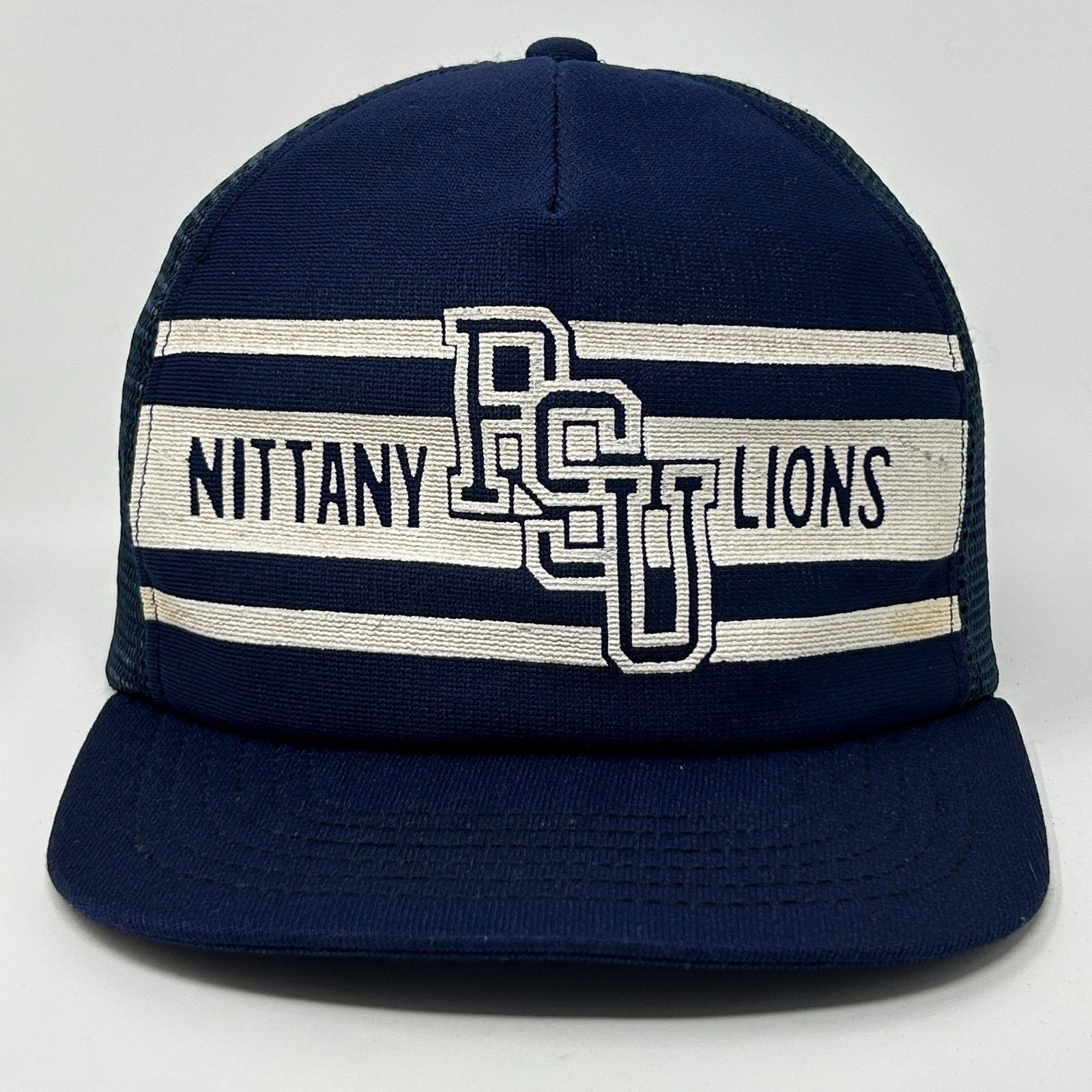 Vintage Vintage 80s Penn State Nittany Lions Trucker Hat Cap Blue Size ONE SIZE - 1 Thumbnail