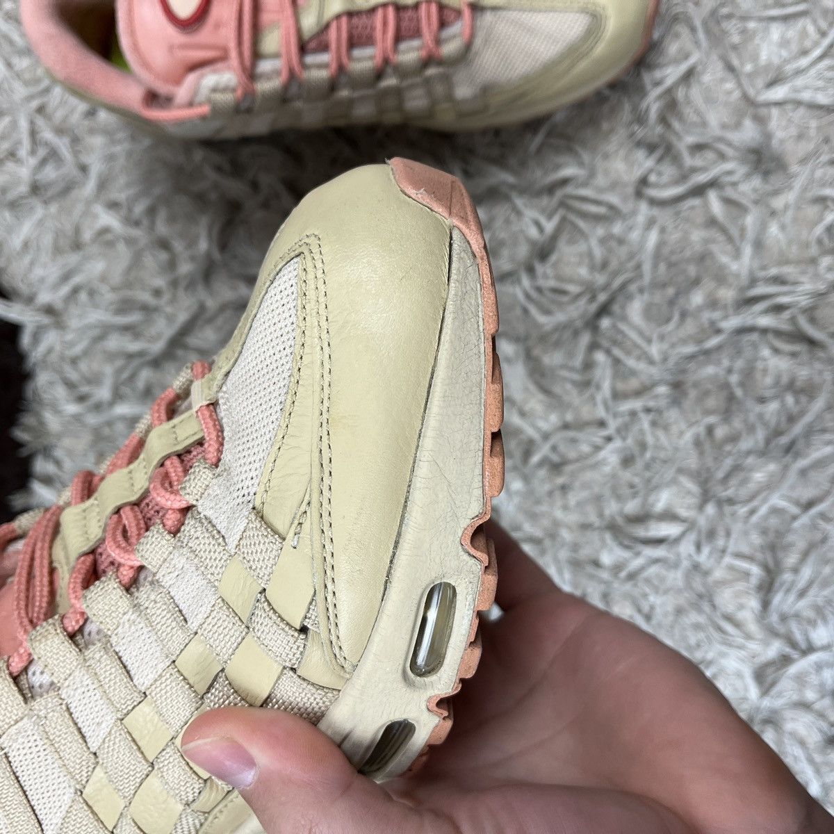 Nike Nike Air Max 95 ID Beige Pink drill Swag Y2k Sport Size US 9.5 / EU 42-43 - 8 Thumbnail