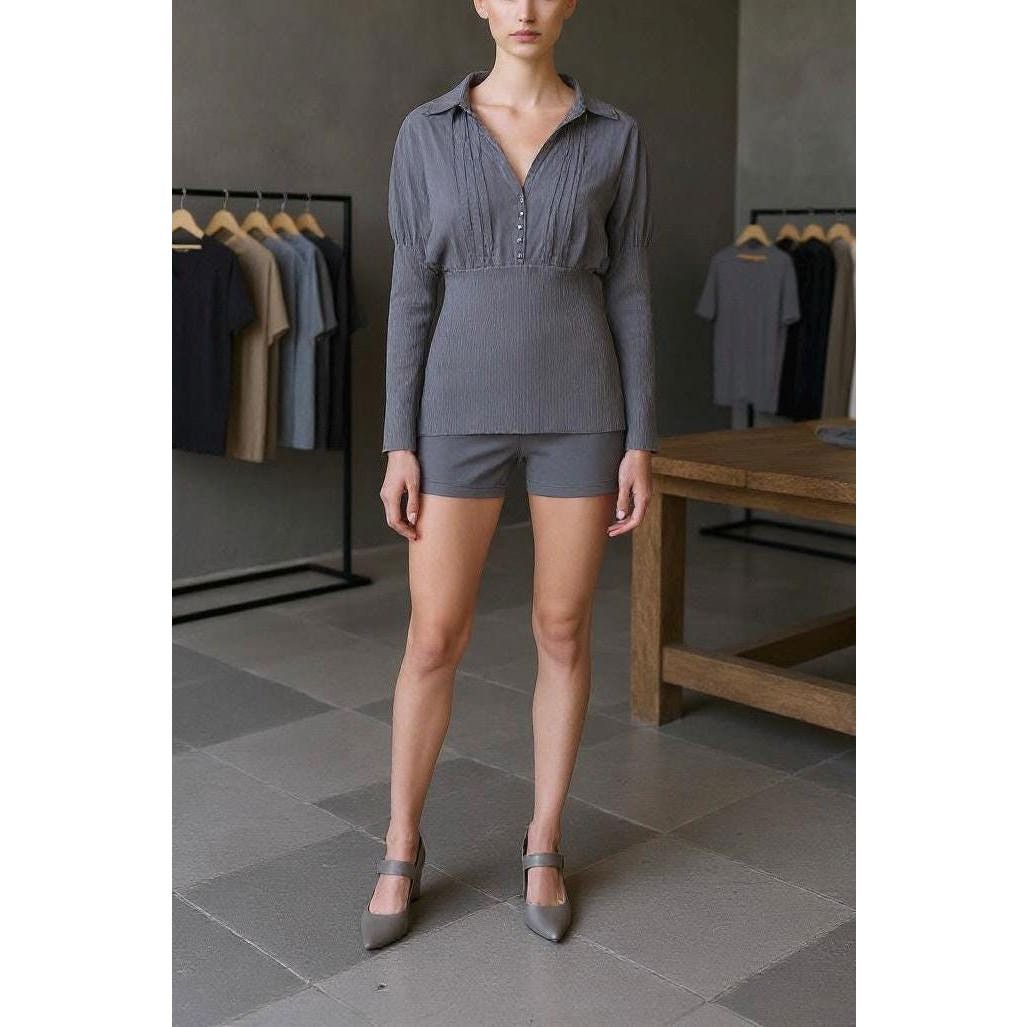 Cop Copine The Cop Copine Neutral Shirt Cuff Top Size ONE SIZE - 3 Thumbnail