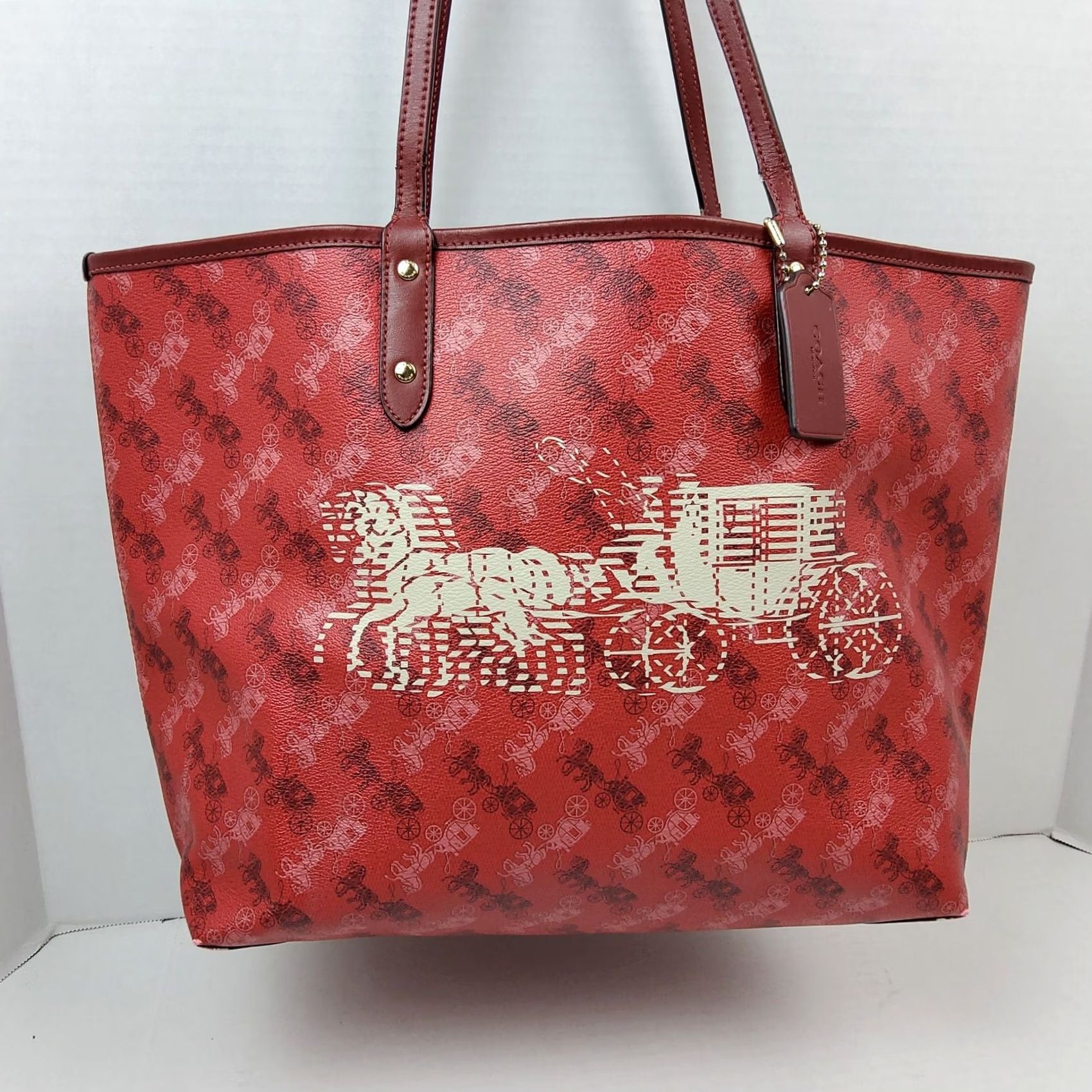Coach Coach Horse Tote Shoulder Handbag Purse Reversible F82135 Women Multicolor Tote Size ONE SIZE - 3 Thumbnail