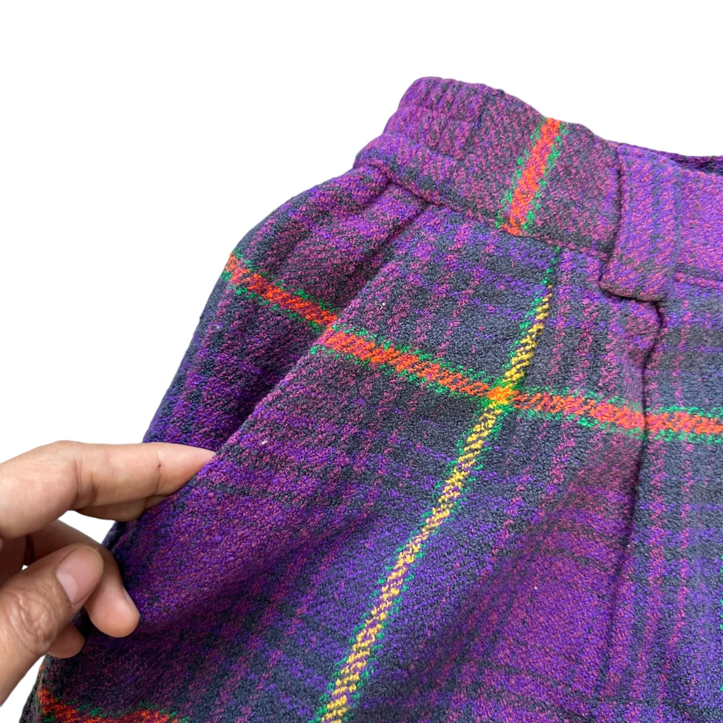 Kenzo KENZO Checked Purple Shorts Elastic Waist W23-26 #A61-1406 Size 26" / US 2 / IT 38 - 3 Thumbnail