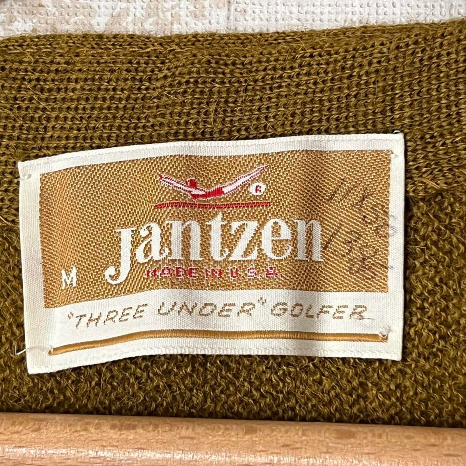 Jantzen 1970s Prep Golf Cardigan | "Three Under" Mustard Knit | M Size US M / EU 48-50 / 2 - 3 Thumbnail