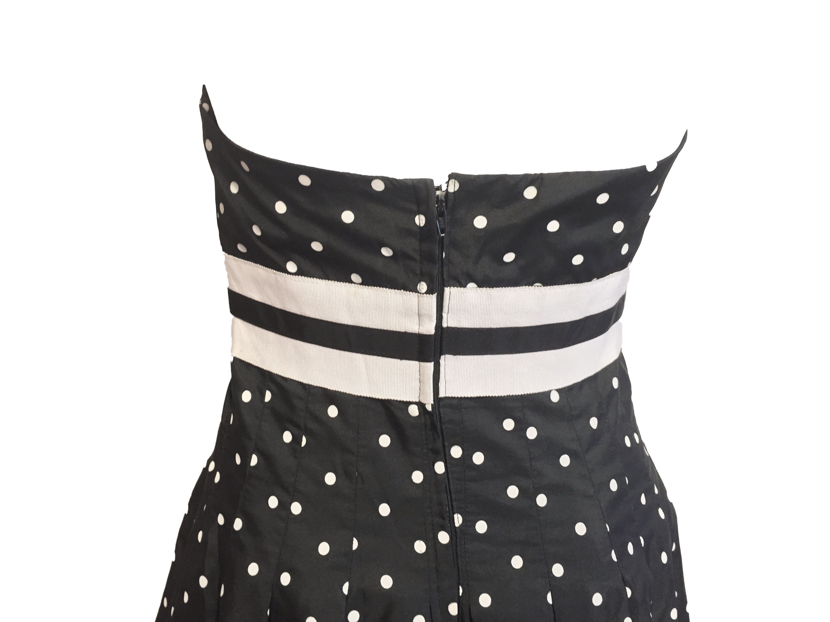 Other Vintage Victor Costa Polka Dot Cocktail Dress Size S / US 4 / IT 40 - 5 Thumbnail